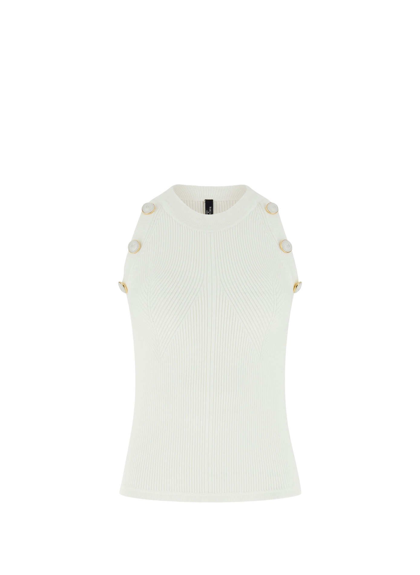 Ribbed Marciano Top with Pearls GUESS Beige