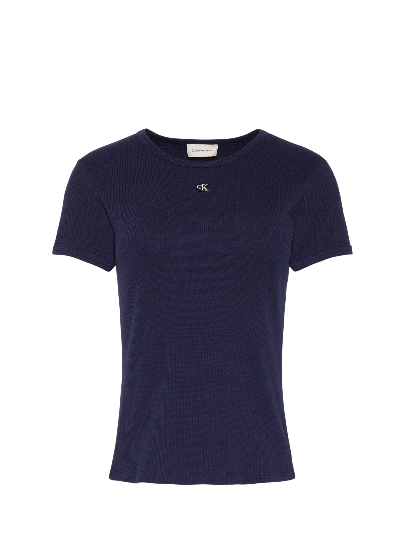 T-shirt gaufré en coton mélangé CALVIN KLEIN Bleu