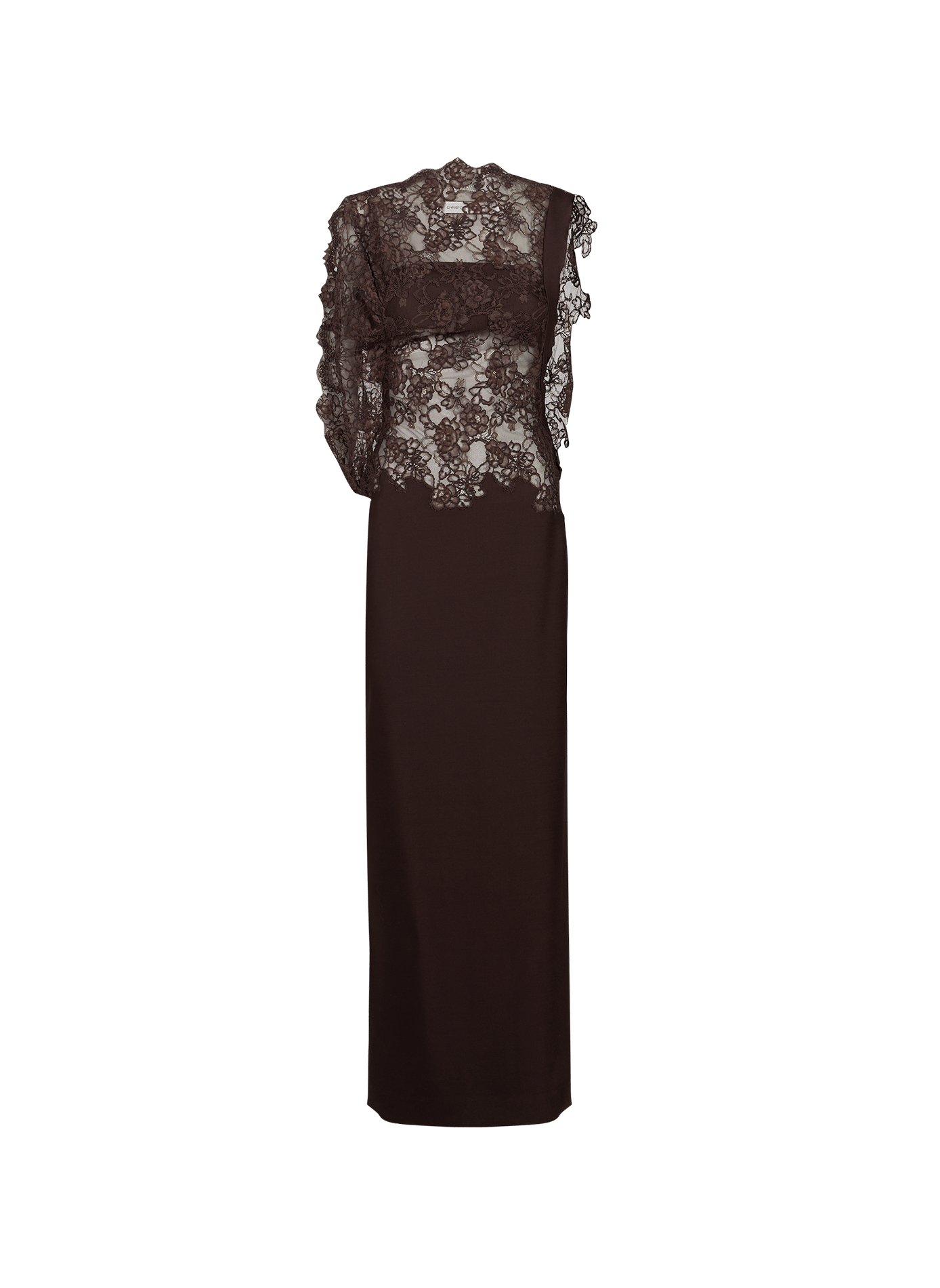 Robe Mahara en dentelle à fleurs CHRISTOPHER ESBER Marron