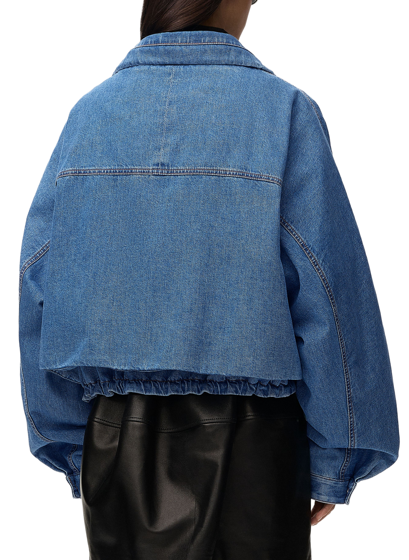 Jacket with high collar in cotton denim LOEWE Blue