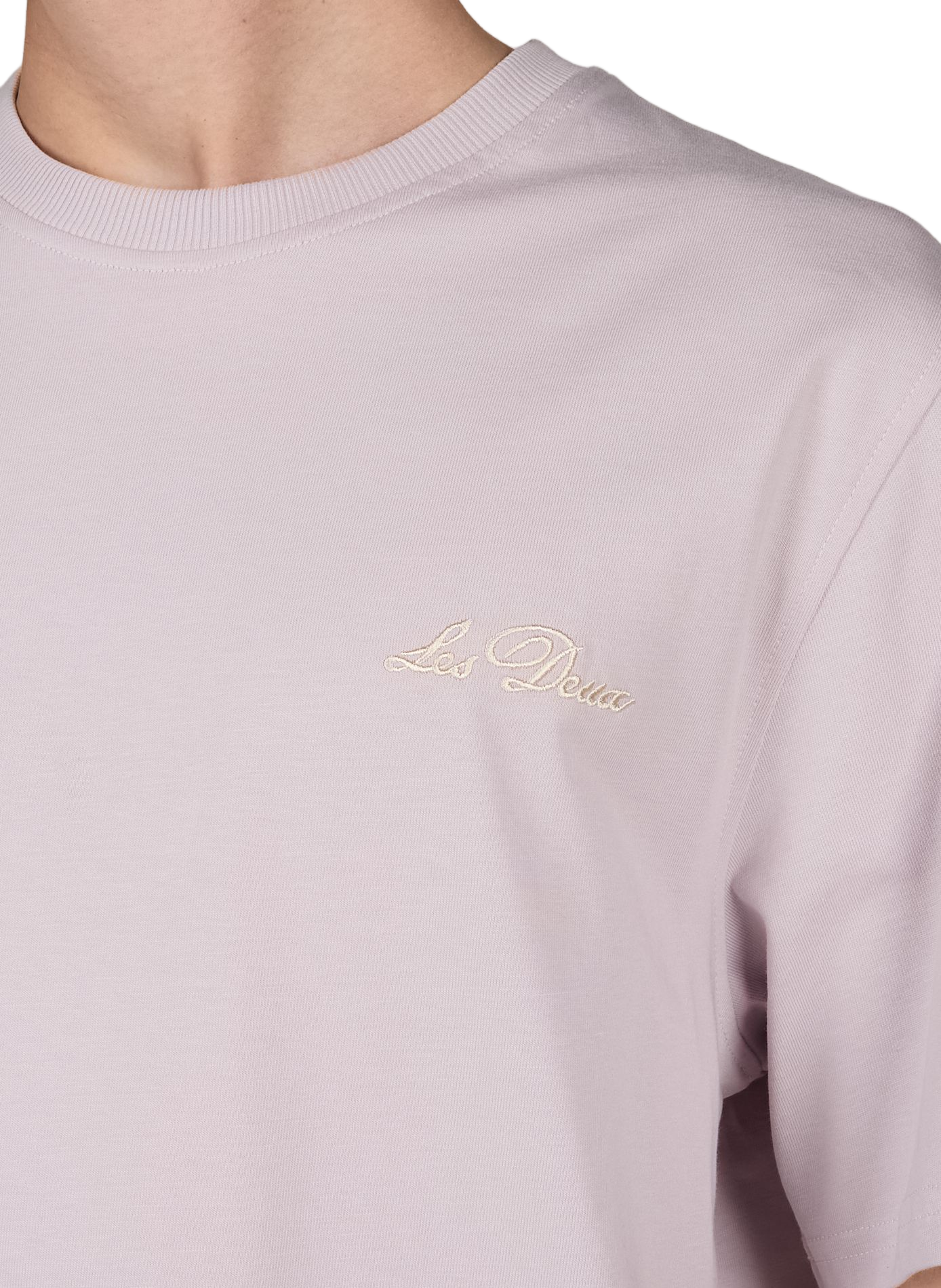 Straight embroidered cotton t-shirt LES DEUX Purple
