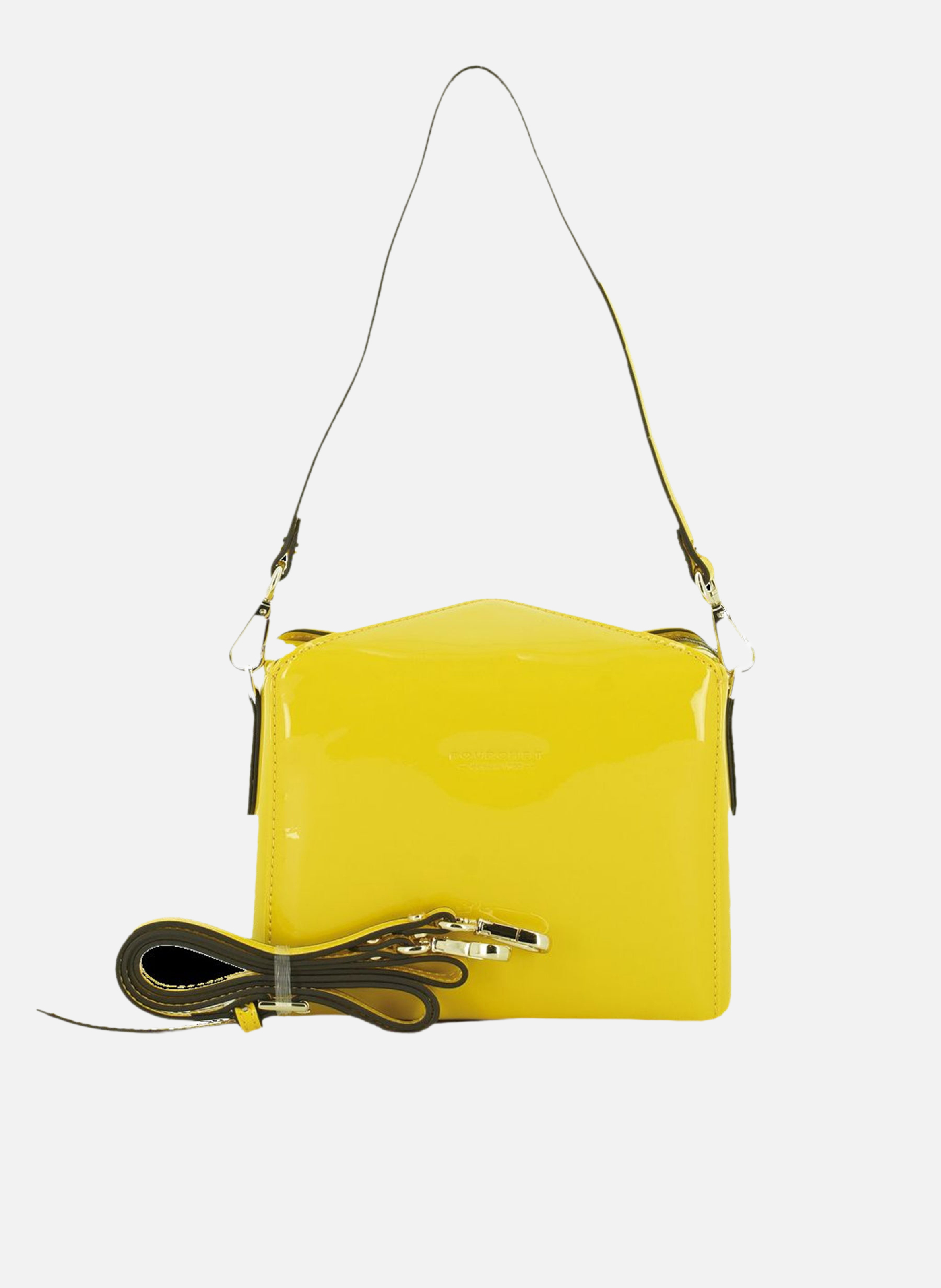 Cassetta vernis | sac porté épaule en cuir de vachette  Jaune