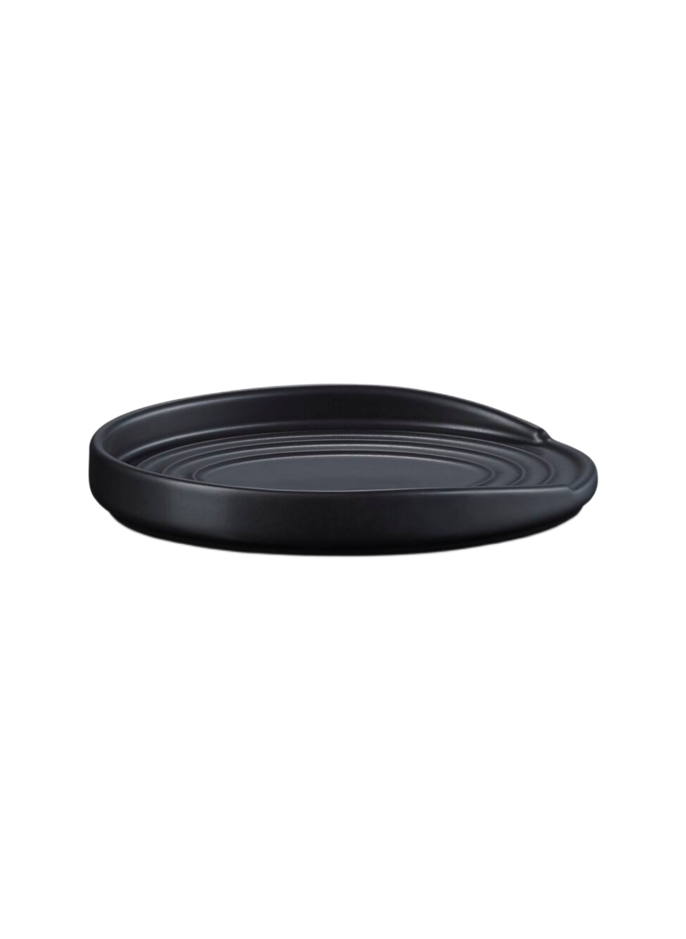 Löffelablage aus Keramik in ovaler Form | Schwarz LE CREUSET Haus