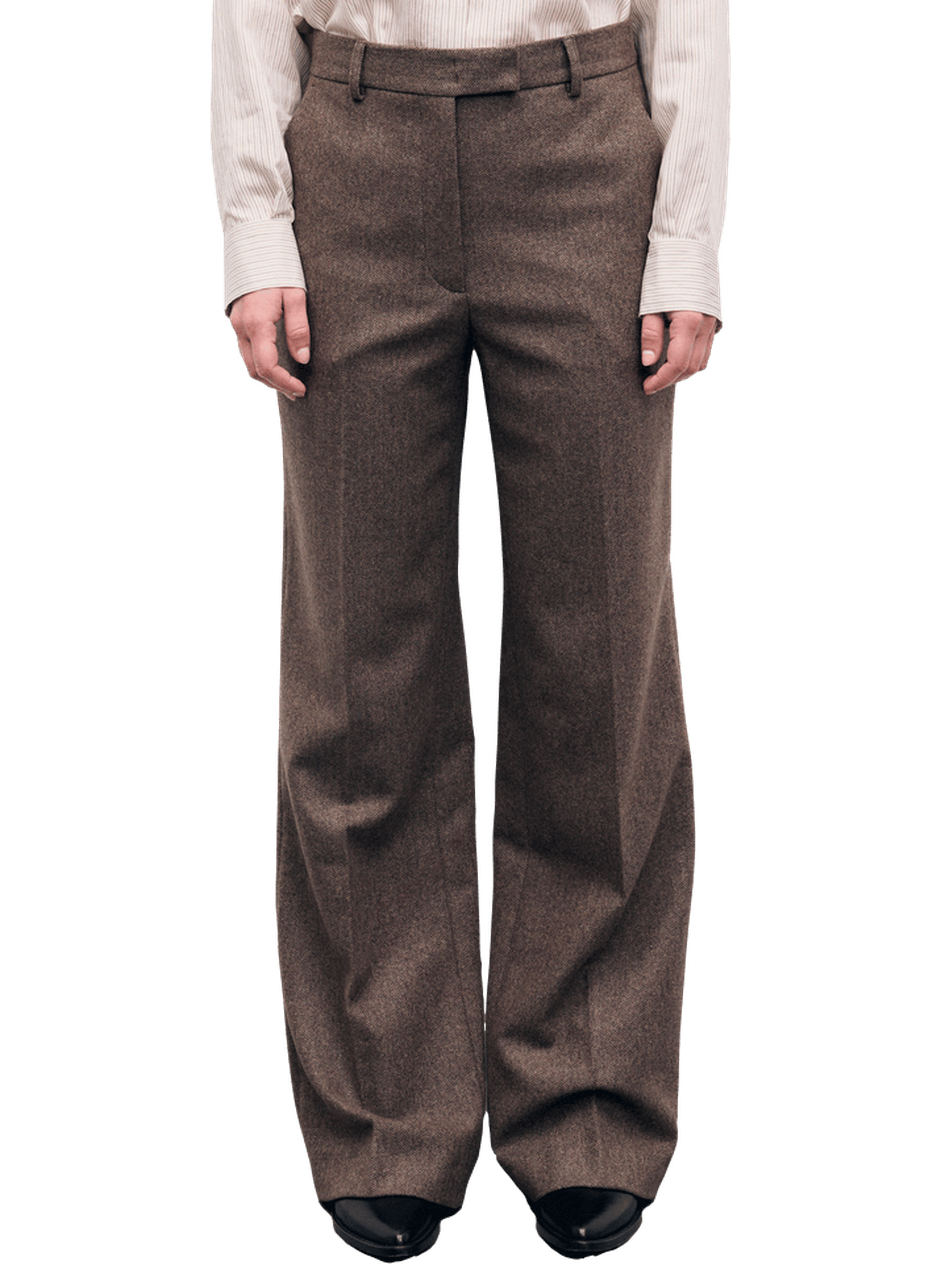 Pantalon large de tailleur à chevrons - mia GERARD DAREL Marron