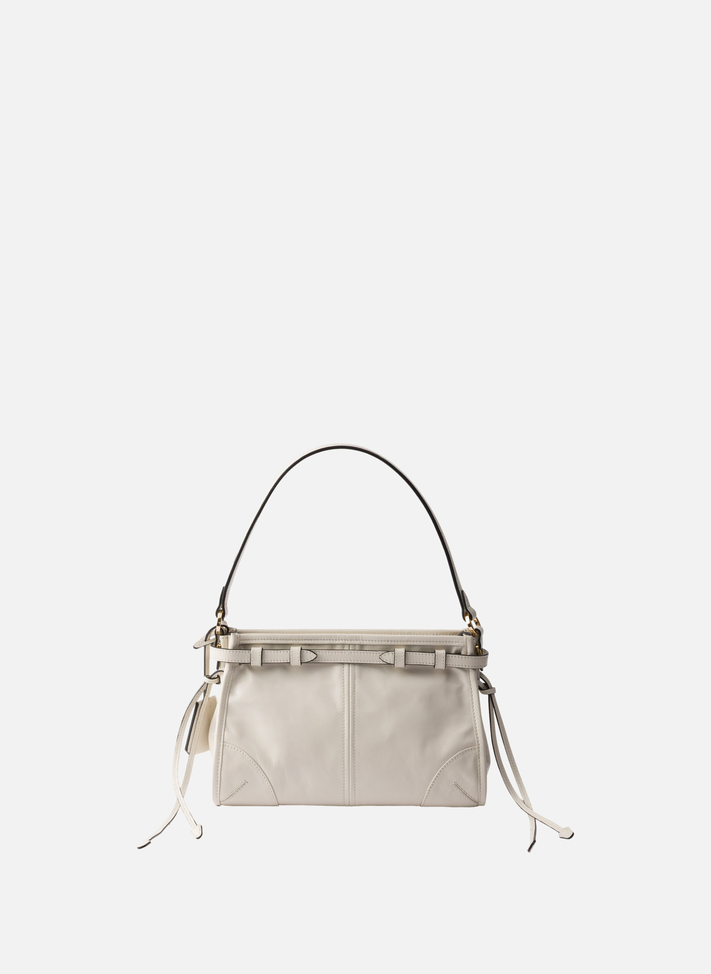 Petit sac à main prada bonnie en cuir PRADA Blanc