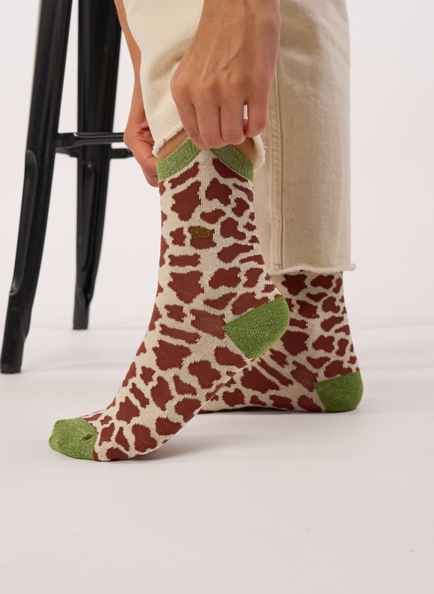 Chaussettes en coton peigné vache BILLYBELT Marron