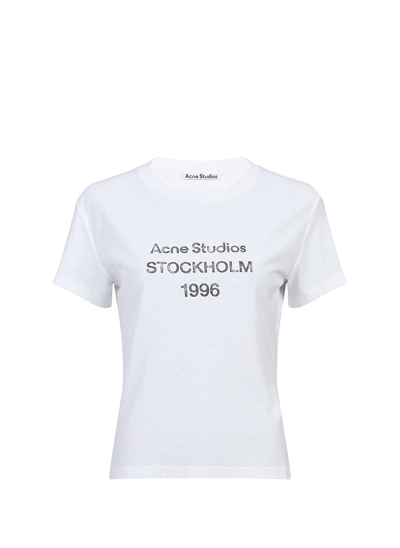 Straight fit blended cotton t-shirt ACNE STUDIOS White