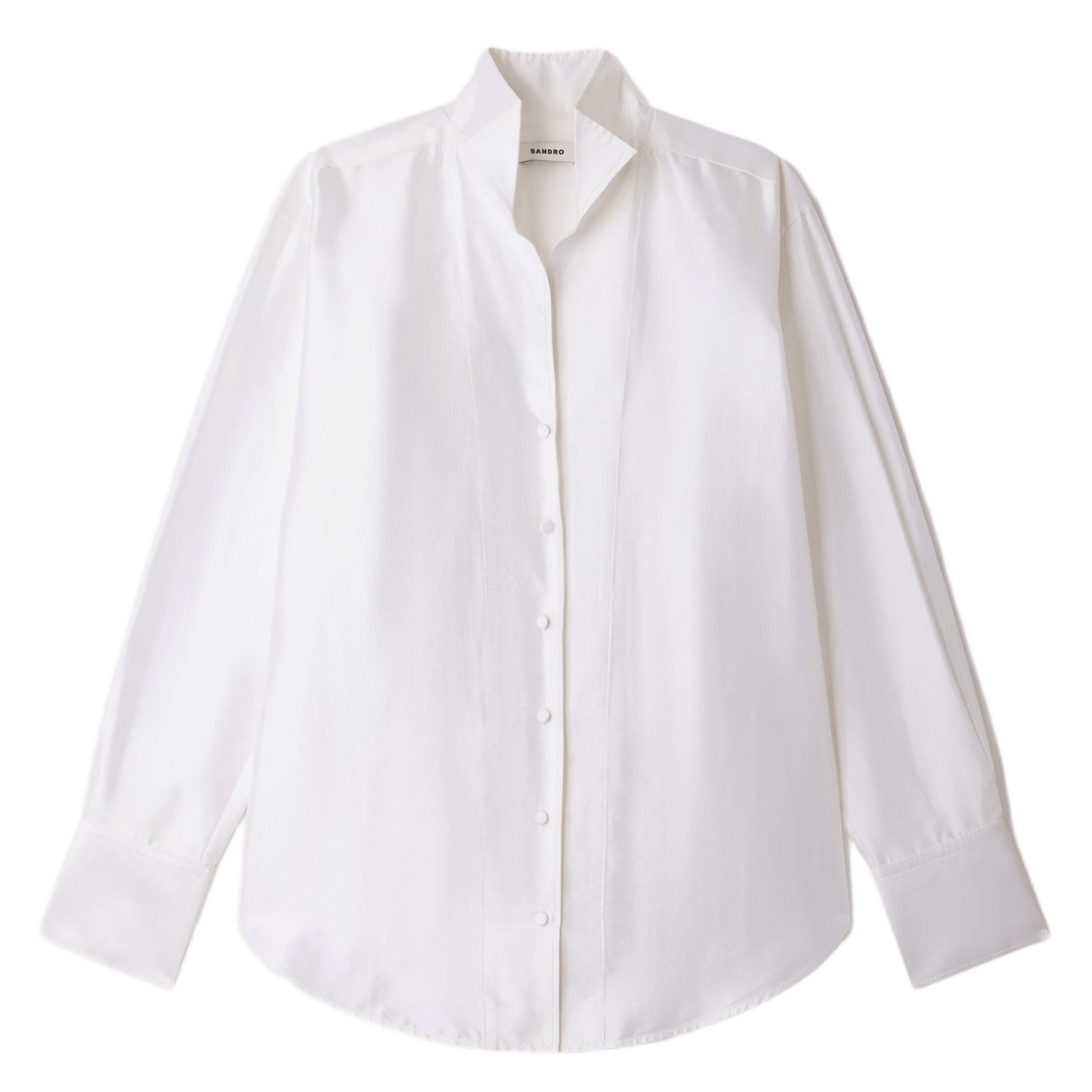 Chemise ample unie en soie SANDRO Blanc