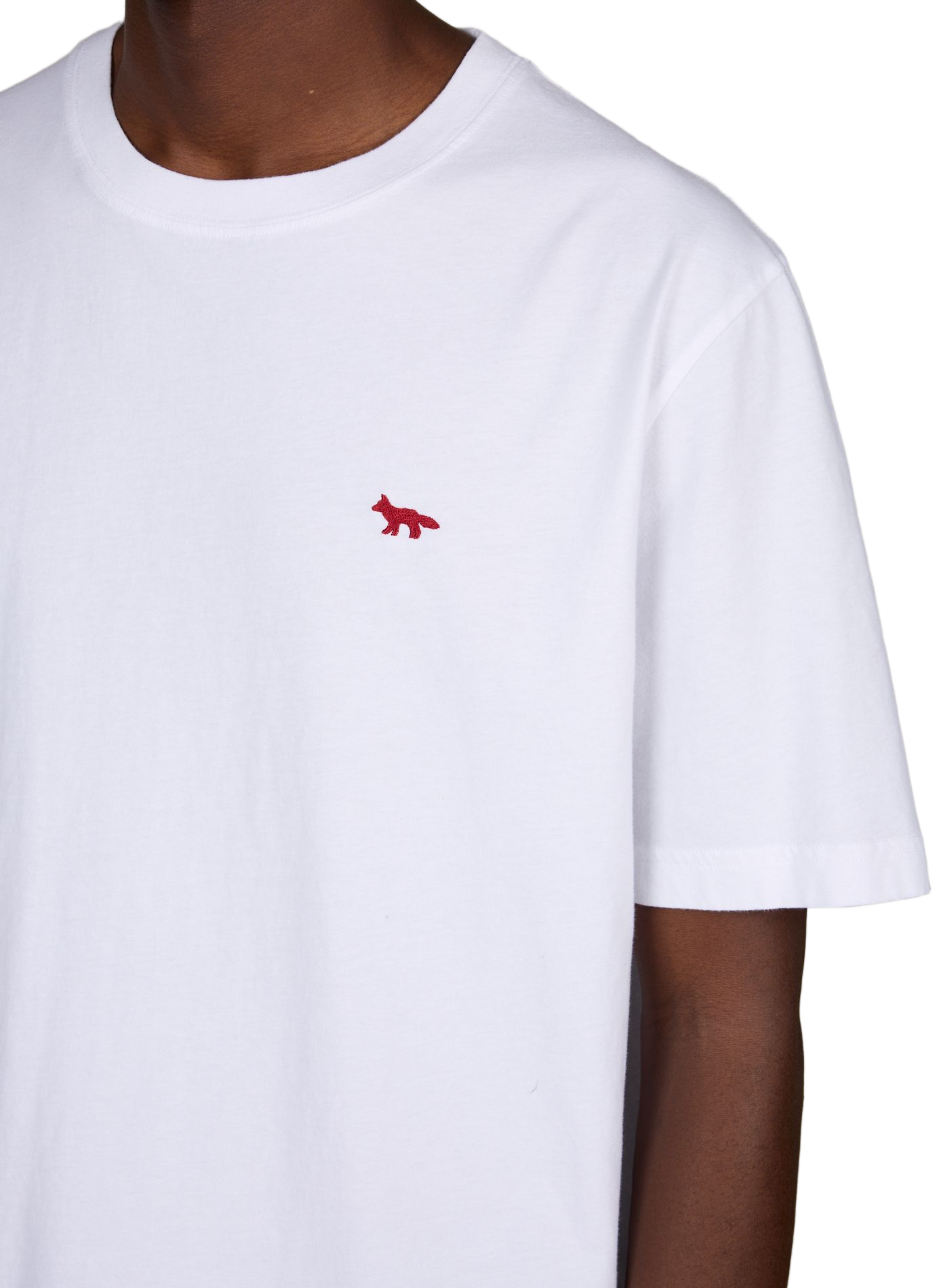 Gerade geschnittenes T-Shirt mit Logo aus Baumwolle MAISON KITSUNÉ Weiss