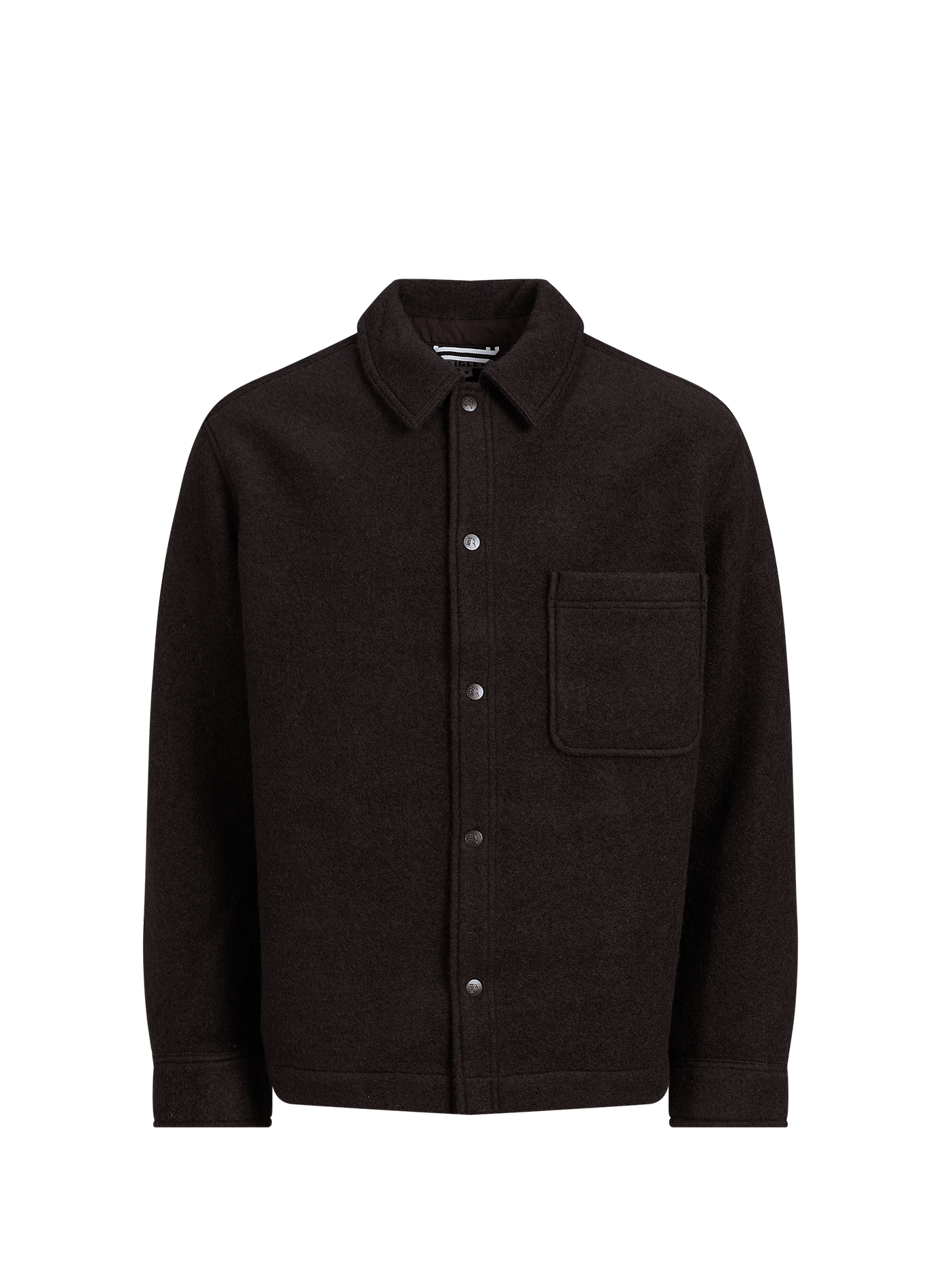 Straight buttoned jacket in blended wool AIGLE Brown