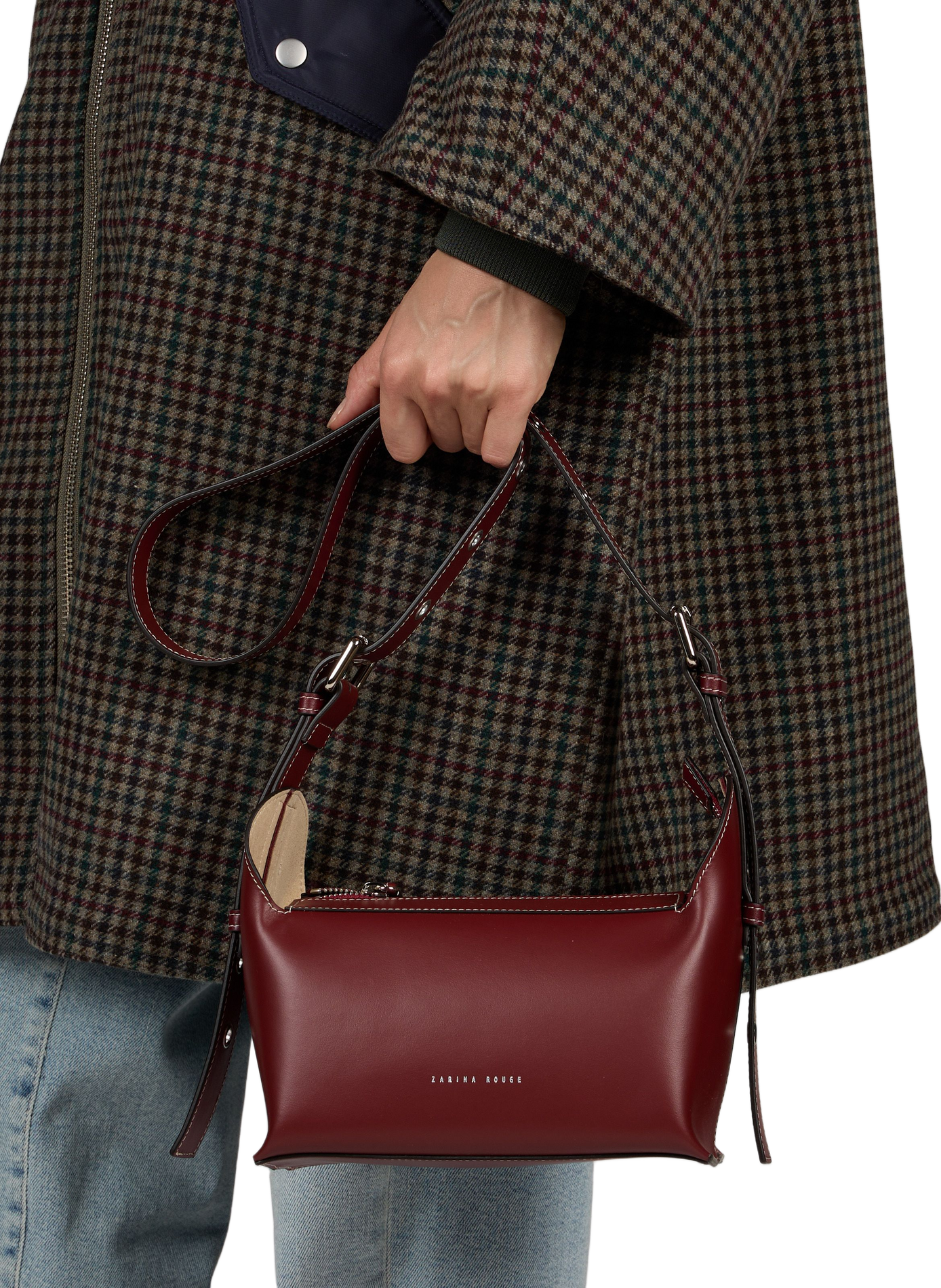Charlie cow leather handbag ZARINA ROUGE Brown