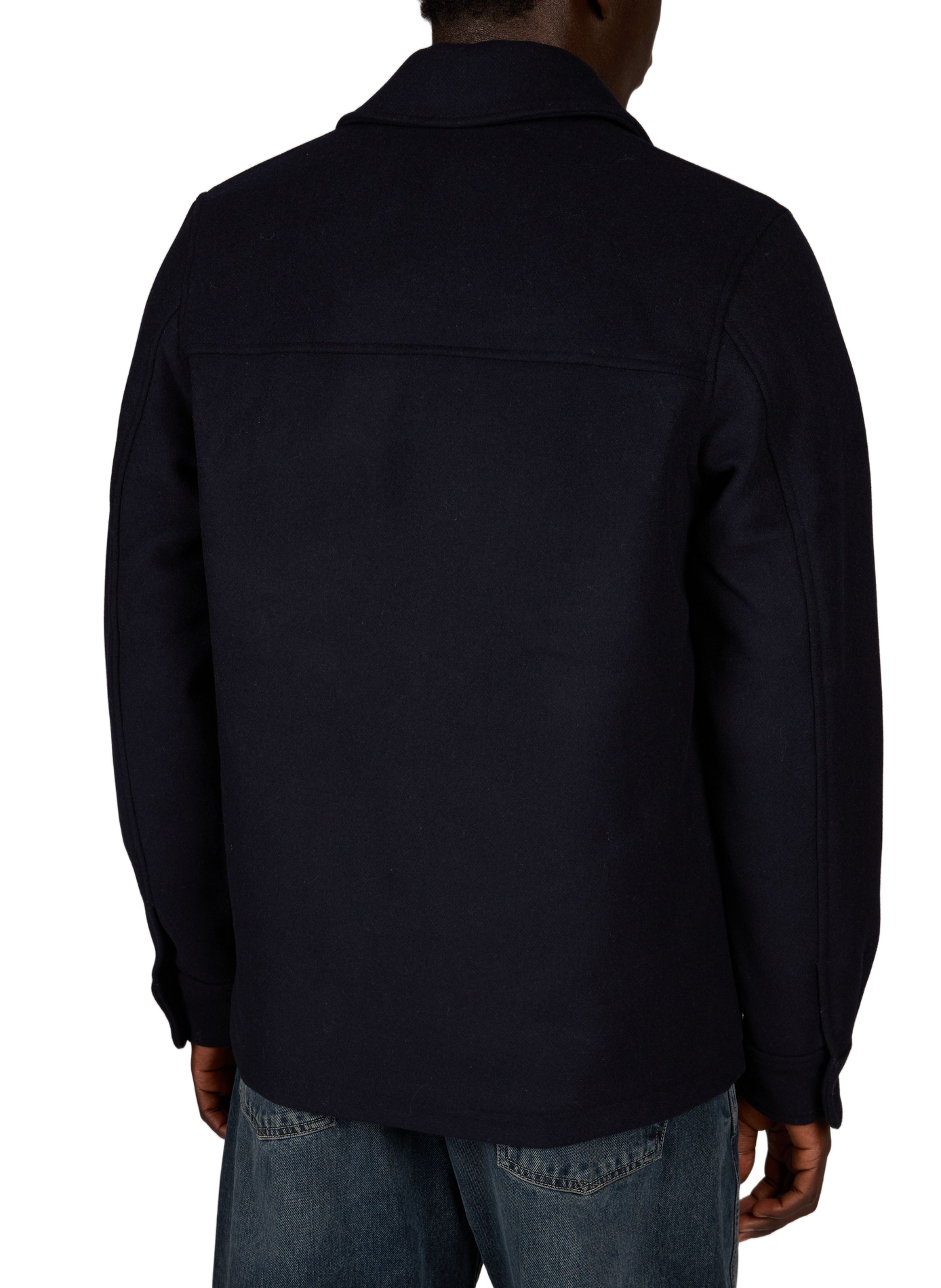 Straight wool blend jacket SAMSOE SAMSOE Blue