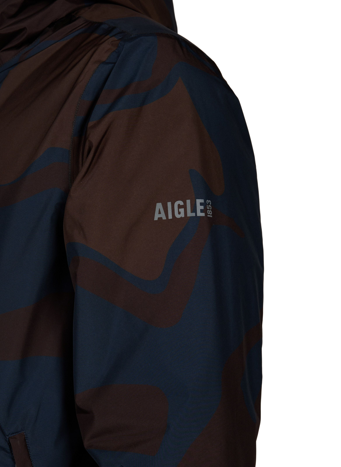 Straight mid-length printed parka AIGLE Blue