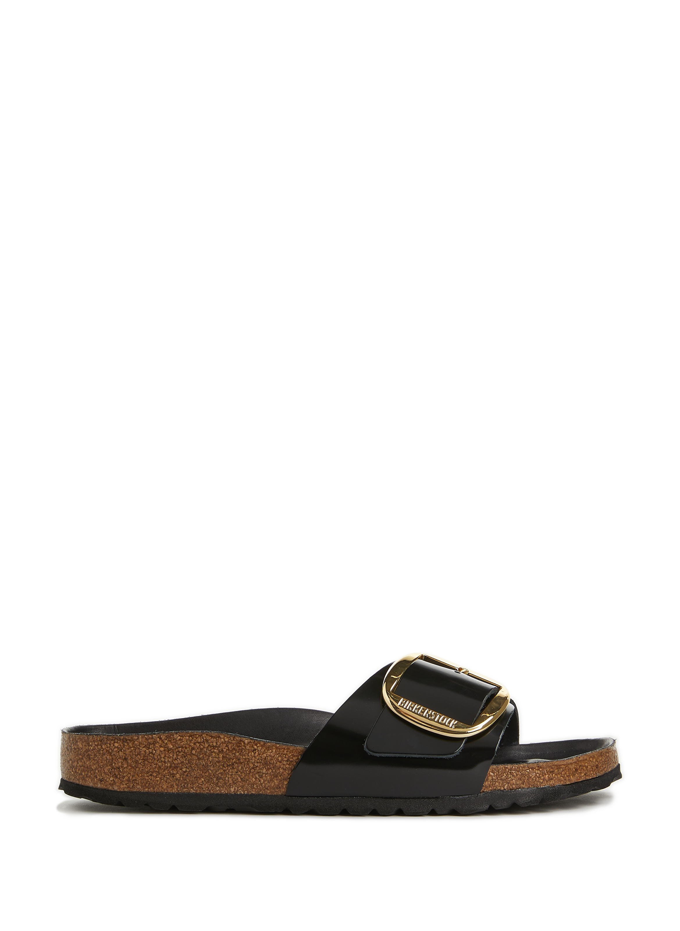 BIRKENSTOCK Madrid leather sliders Black