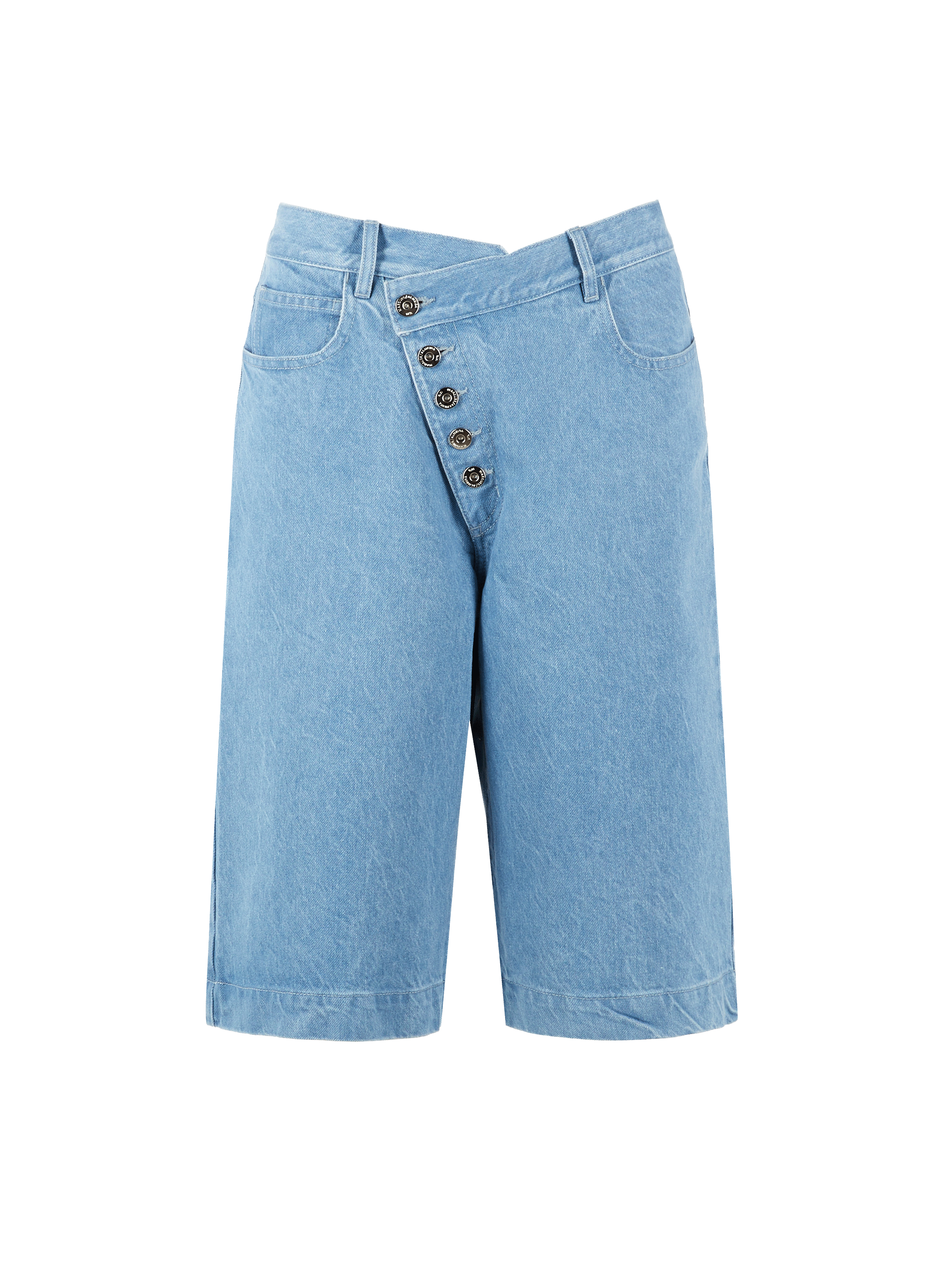 Bermuda denim asymétrique