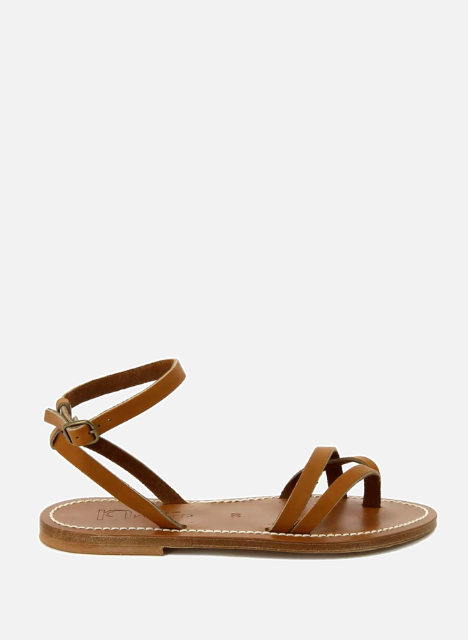 Flat leather sandals by Milana K. JACQUES