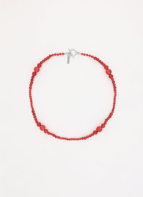 Collier perlé swell cornaline rouge orangée argent 925 Rouge by ANNA SOTTILOTTA ANNA SOTTILOTTA Collier perlé swell cornaline rouge orangée argent 925 Rouge