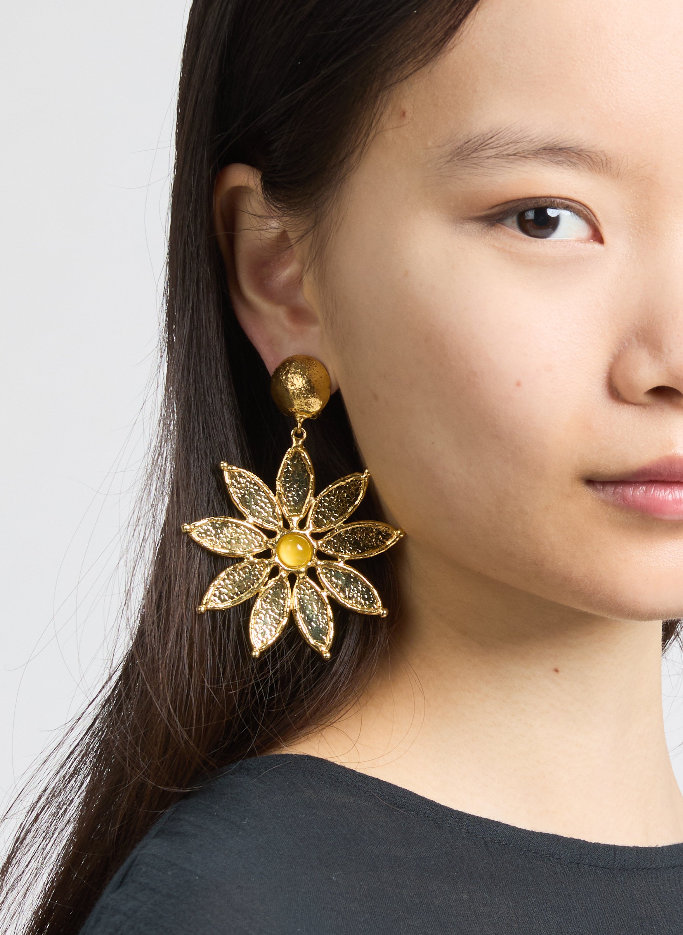 Boucles d'oreille Sunflower  SYLVIA TOLEDANO Doré