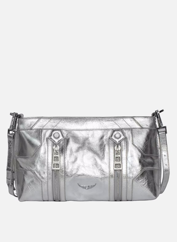 Sac porté épaule en cuir métallisé sunny moody Gris by ZADIG&VOLTAIRE ZADIG&VOLTAIRE Sac porté épaule en cuir métallisé sunny moody Gris