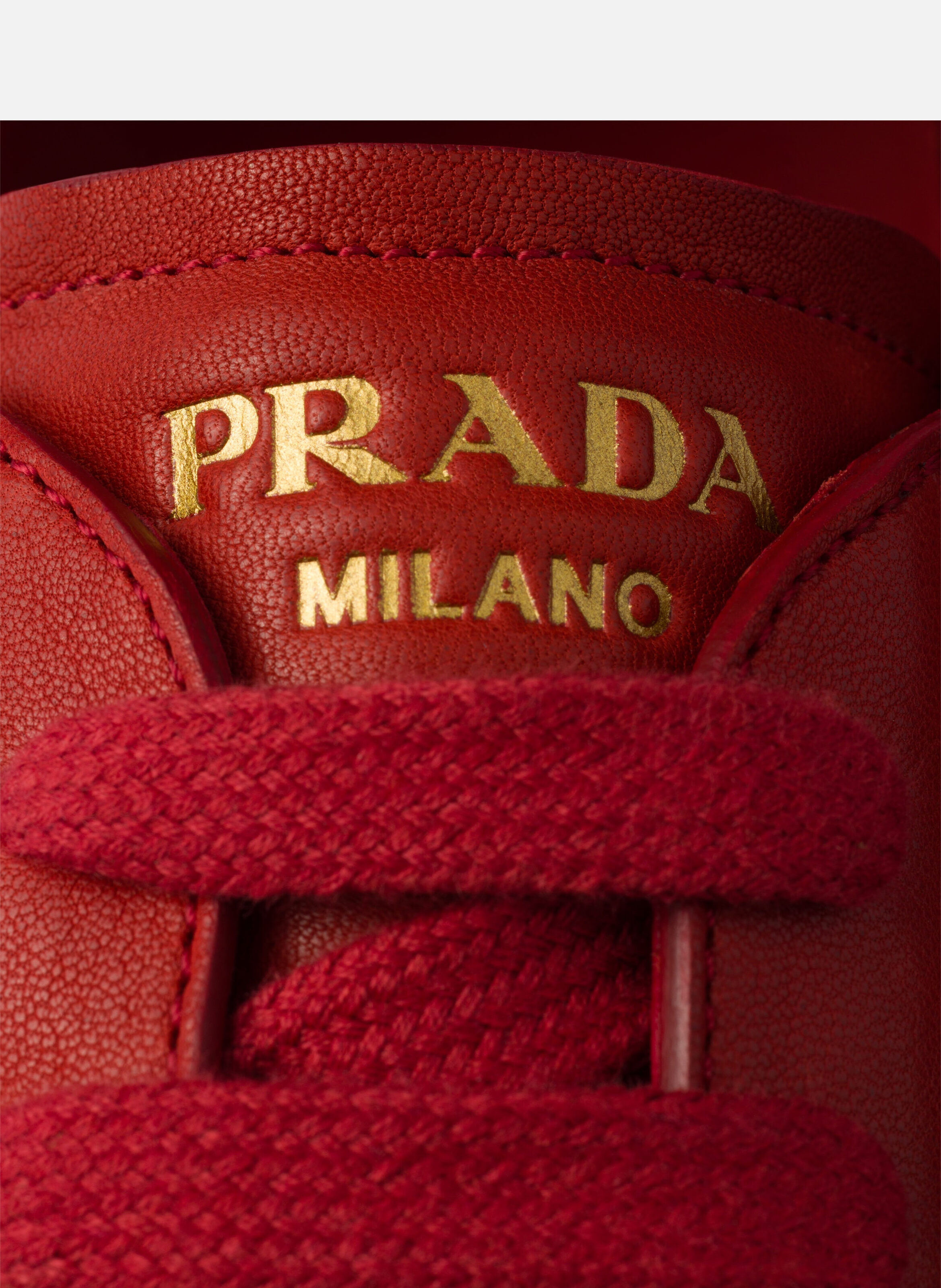 Baskets montecarlo re-edition 2005 en cuir nappa v PRADA Rouge