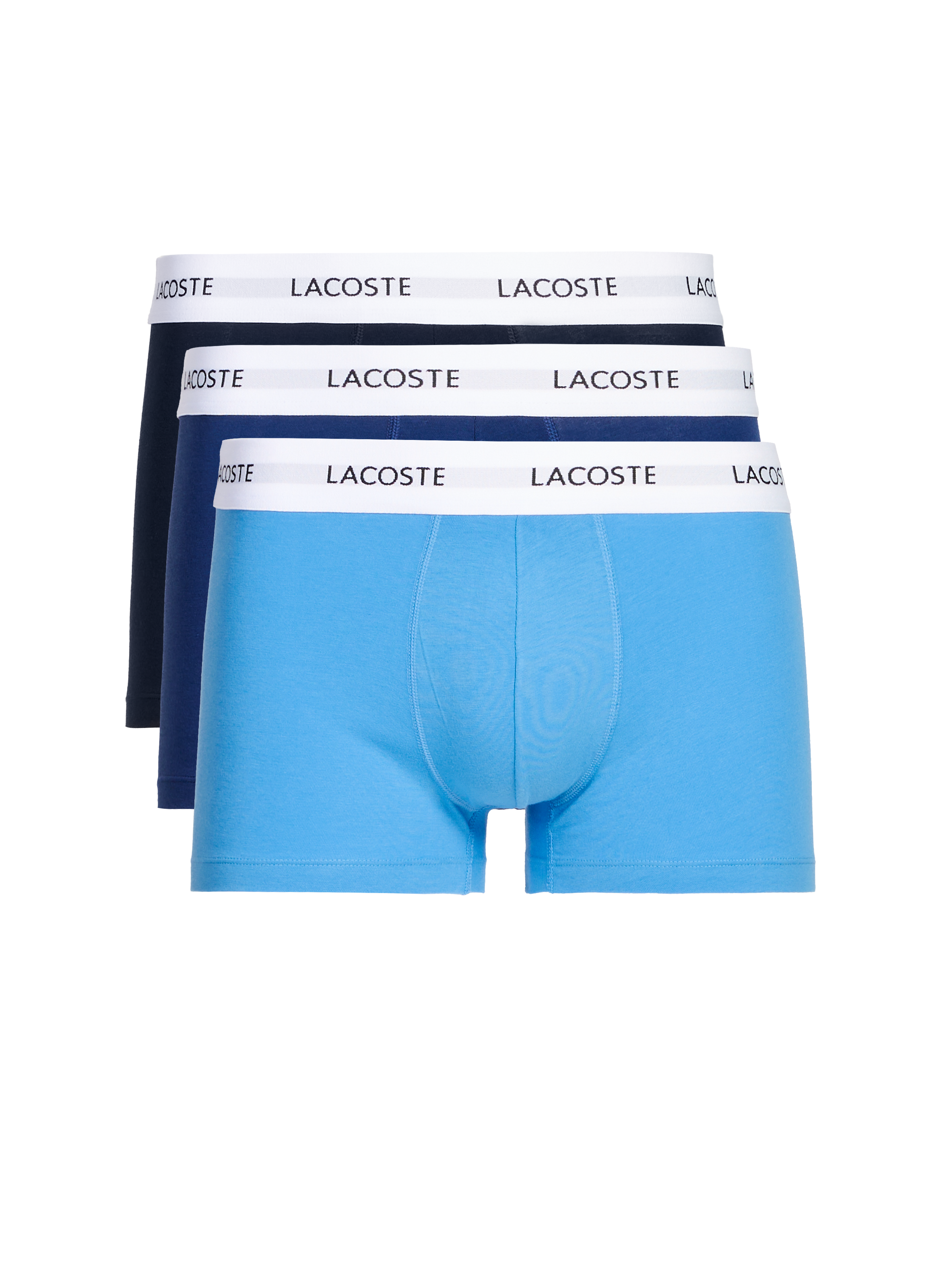 LACOSTE Lot de trois boxers en coton mélangé Multicolore