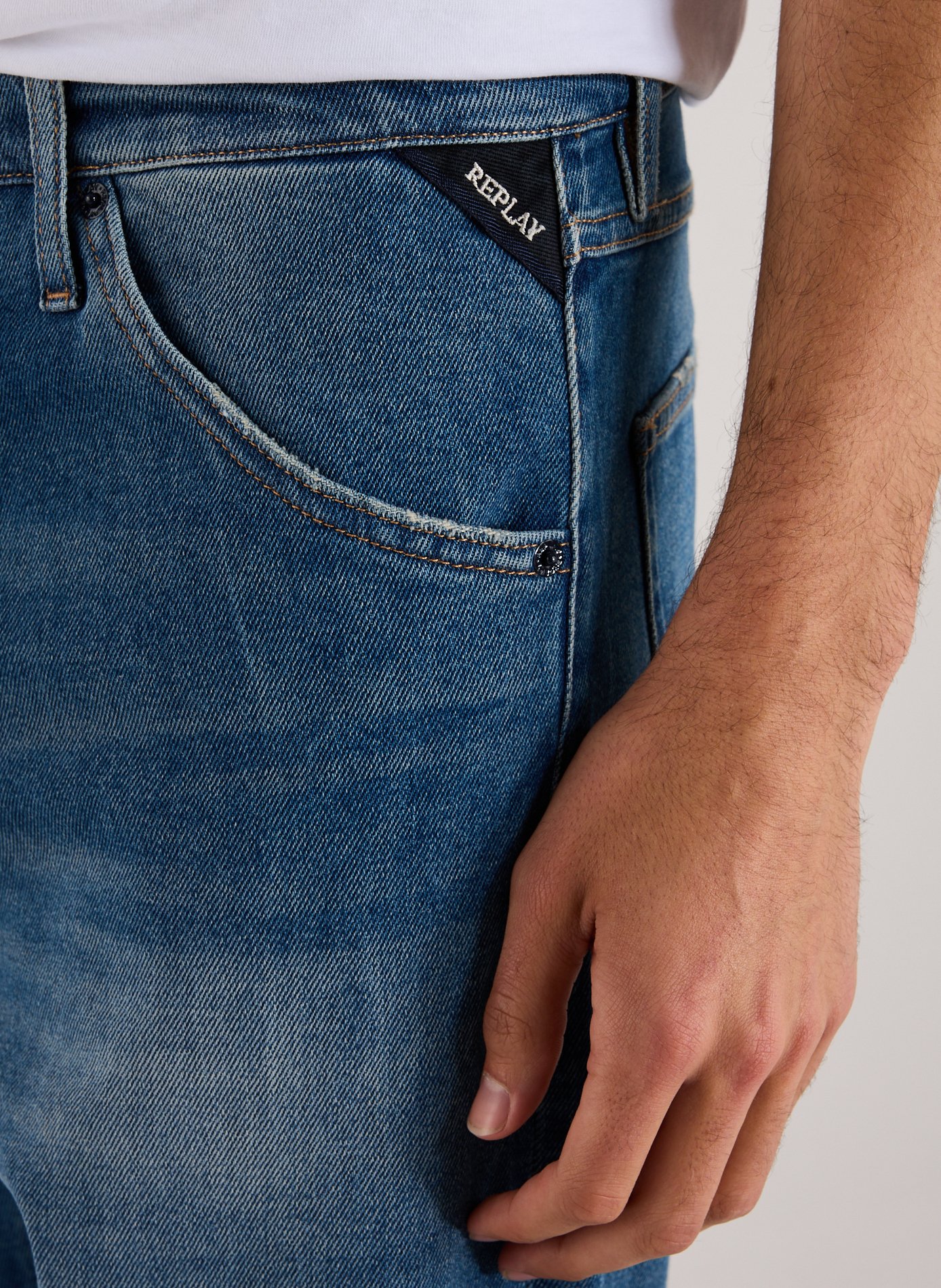 Straight-leg jeans in blended cotton REPLAY Blue