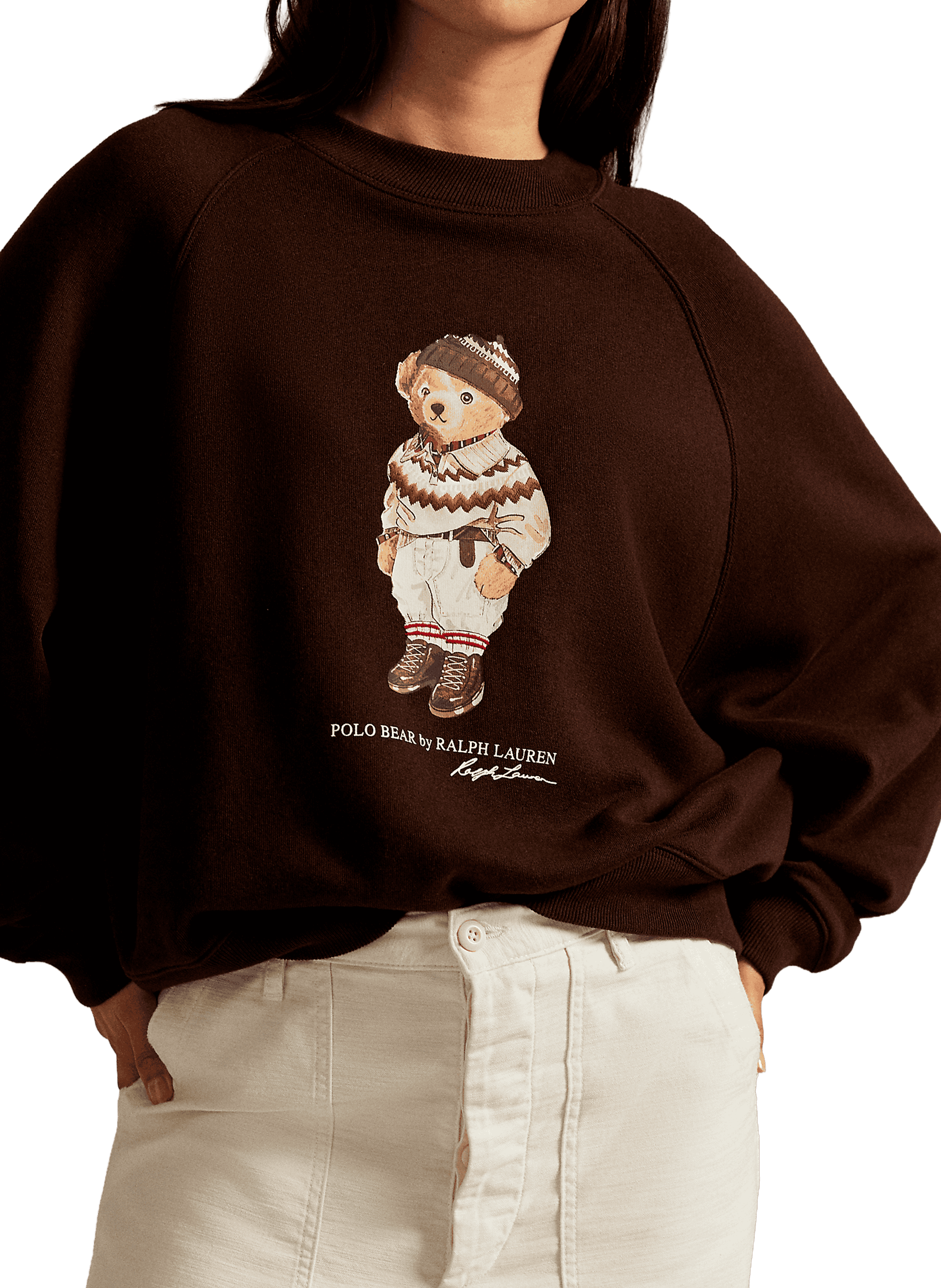 Sweat ample en coton mélangé POLO RALPH LAUREN Marron