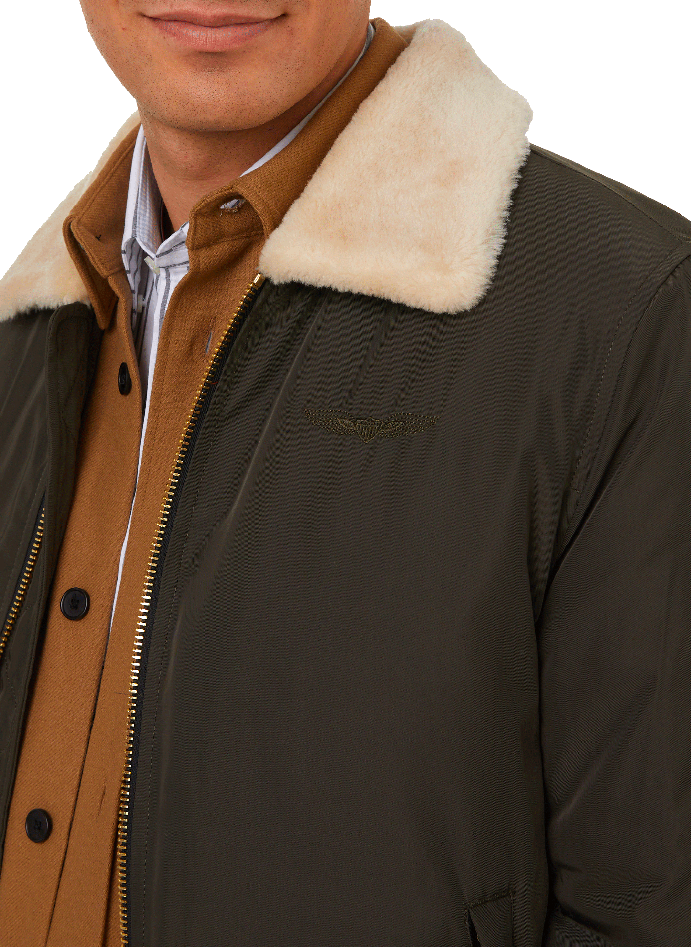 Bomber à col fourré BOMBERS ORIGINAL Kaki