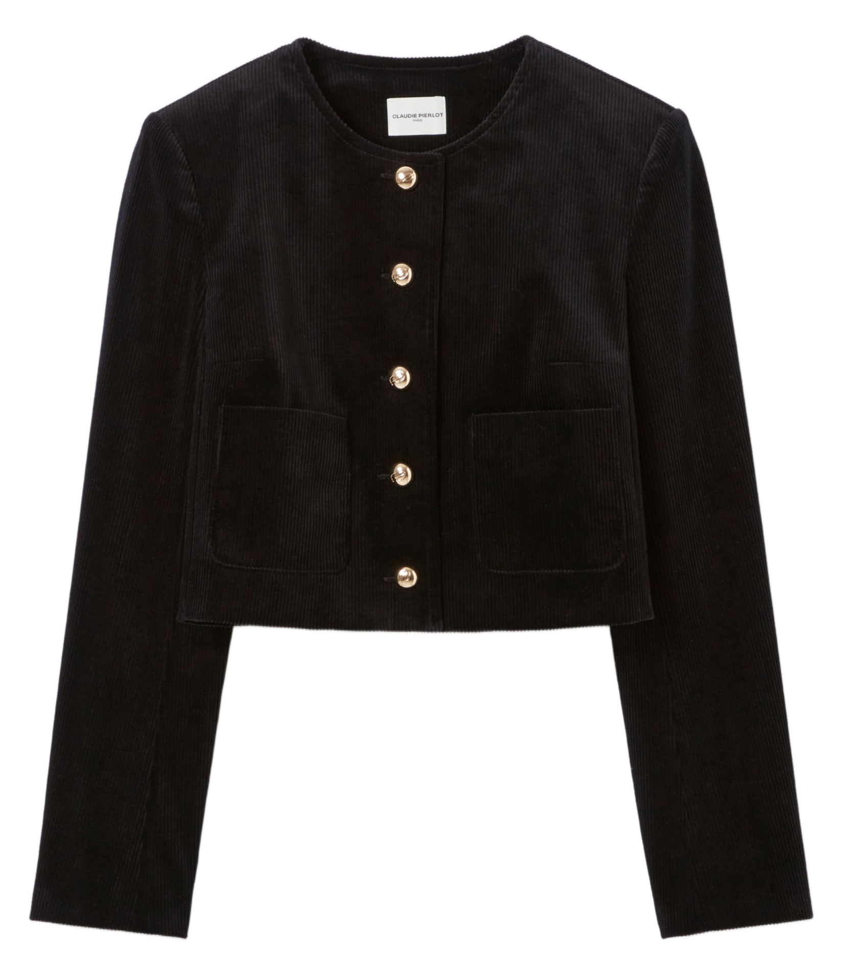 Veste courte en velours côtelé vanille CLAUDIE PIERLOT Noir