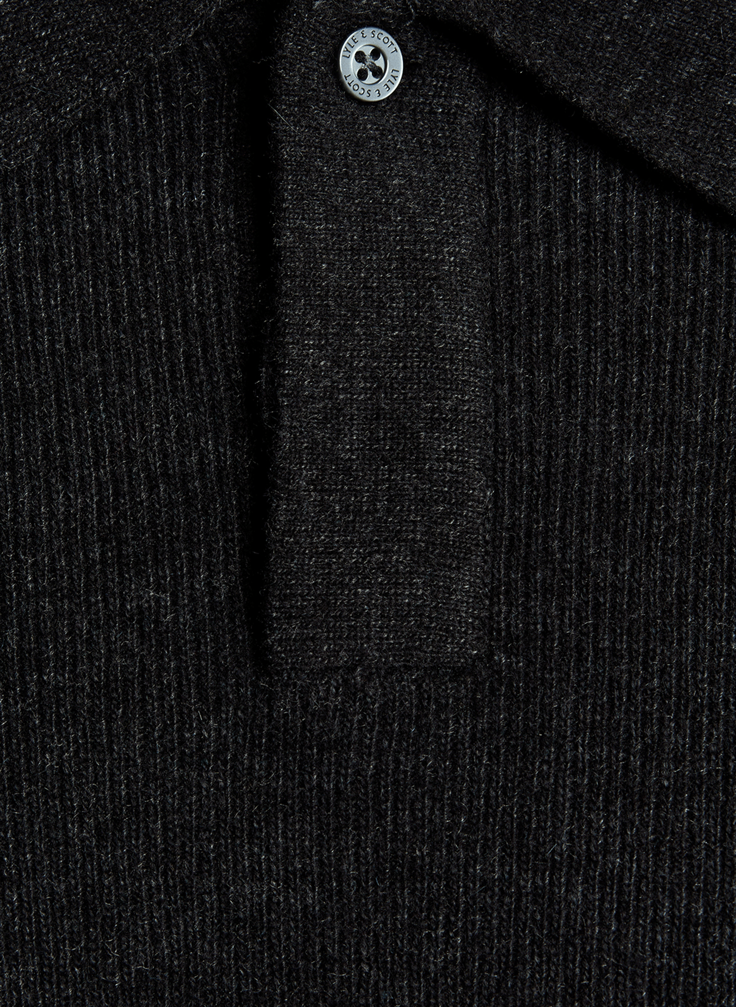 Pull polo en laine vierge mélangée LYLE & SCOTT Noir