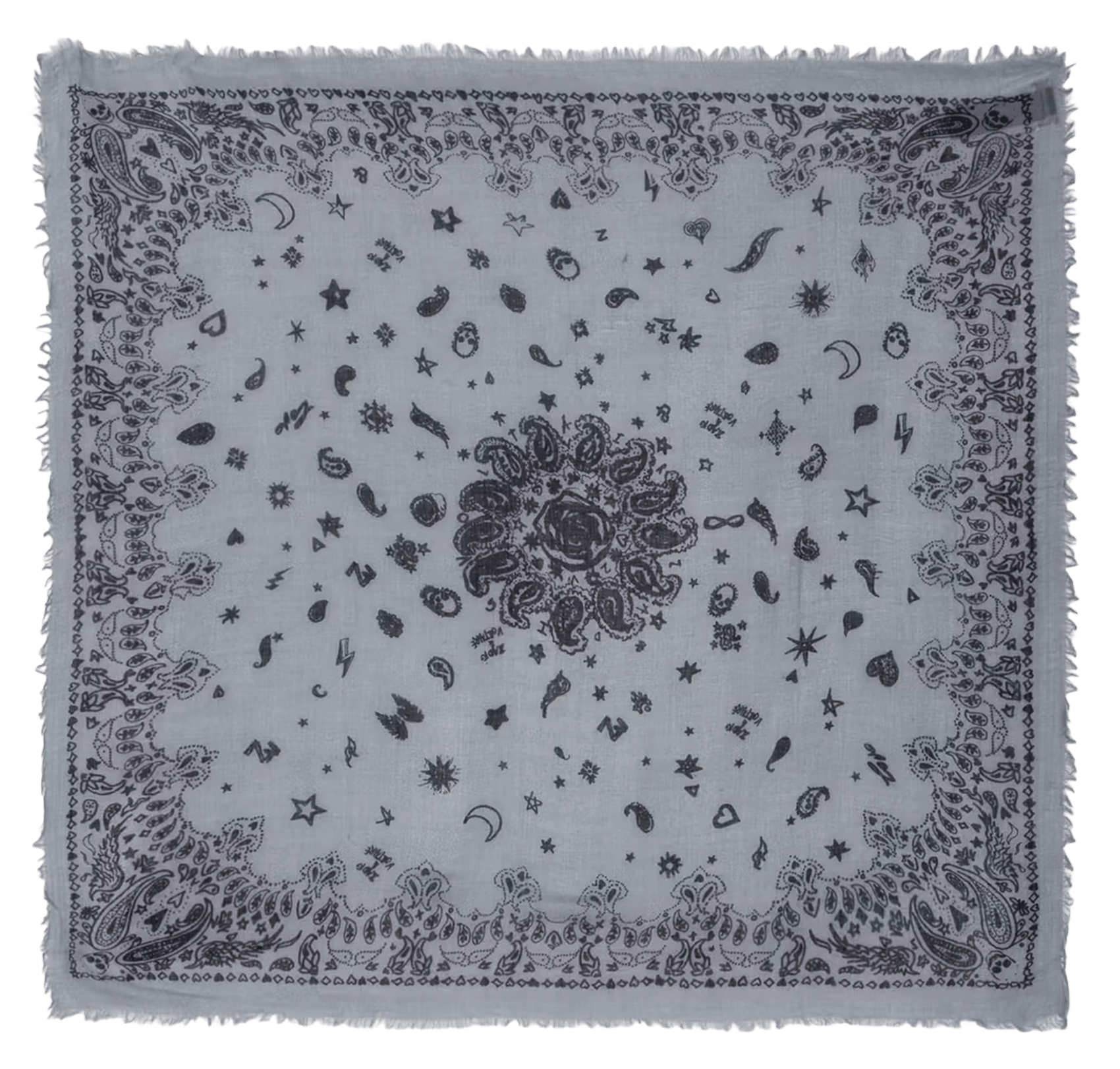 Foulard en cachemire imprimé nuage ZADIG&VOLTAIRE Bleu