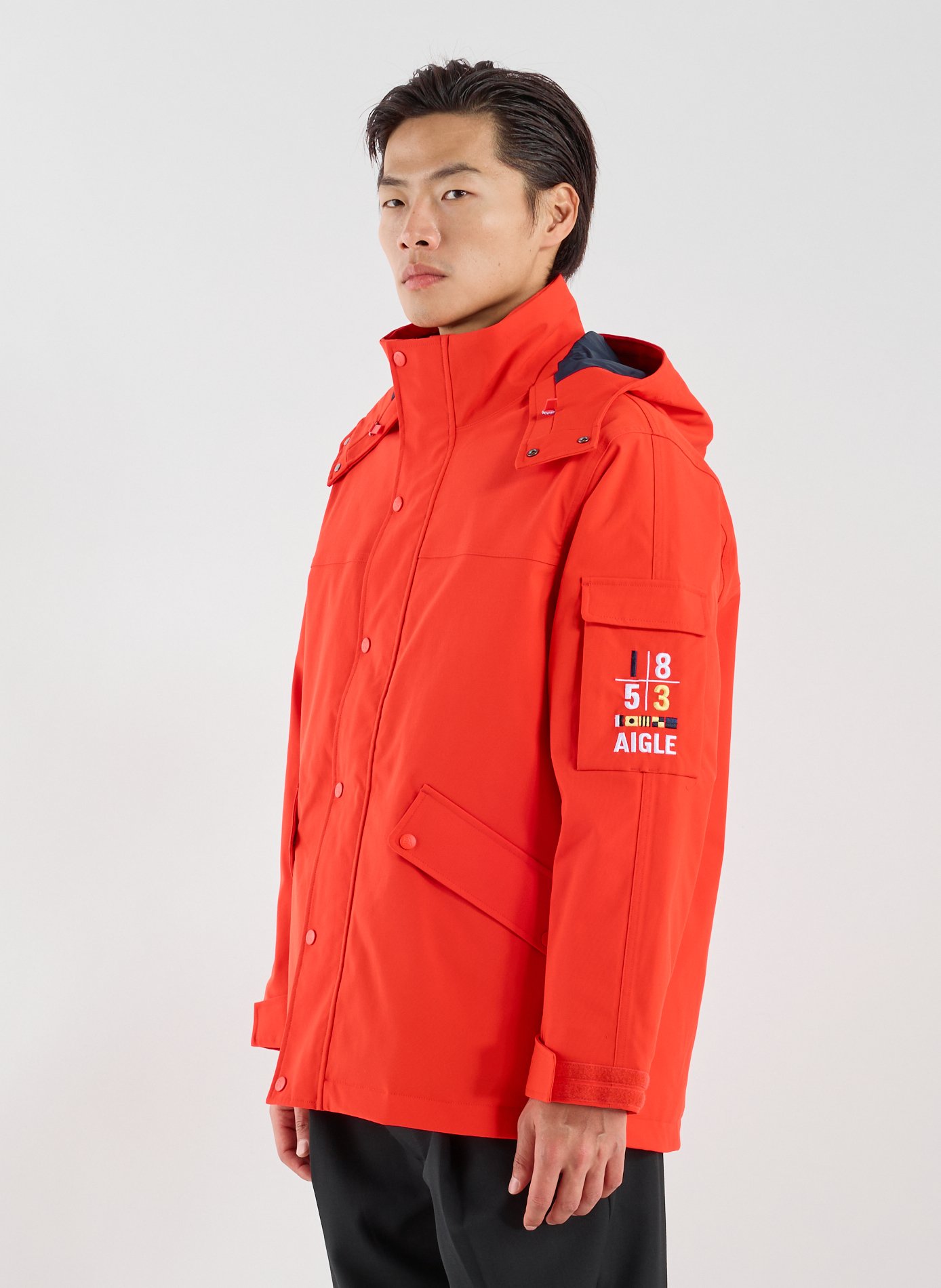 Mid-length Copeland waterproof parka with hood AIGLE Red