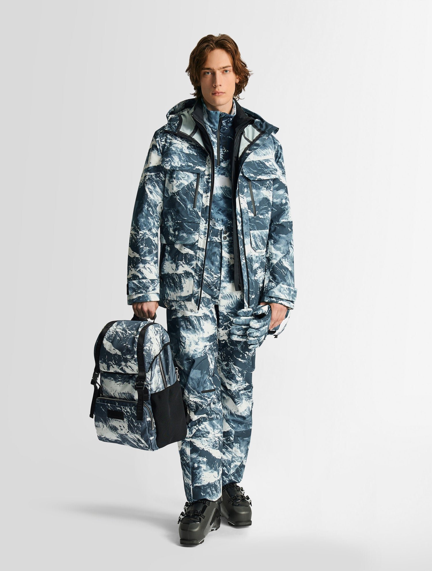 Veste de ski bromonz  mountn col montant coupe ample FUSALP Bleu