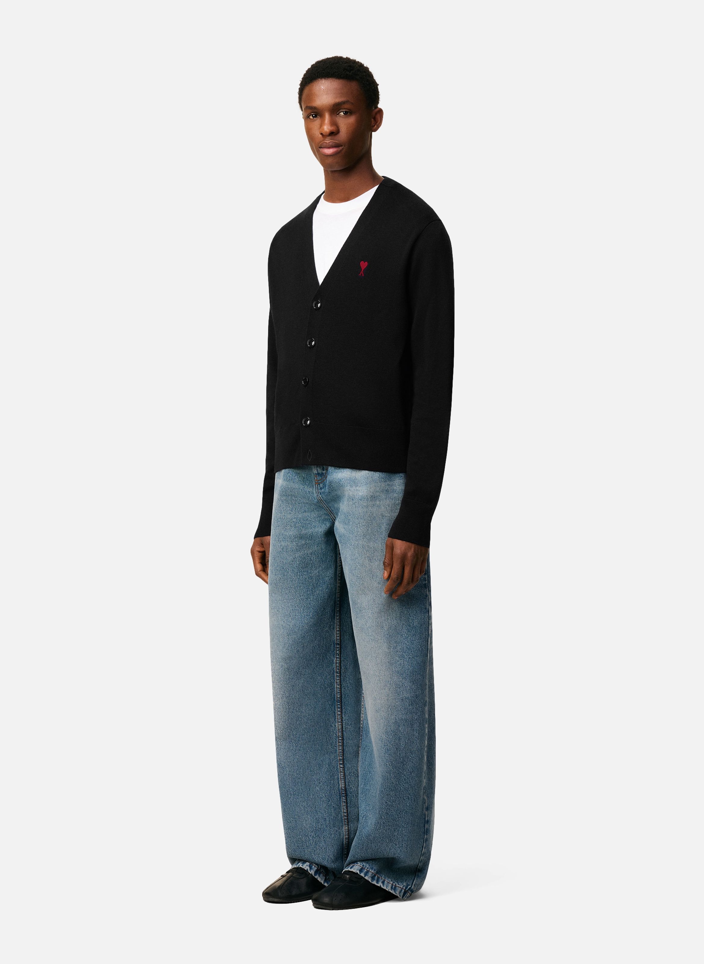 Cardigan ami de coeur en laine AMI PARIS Noir