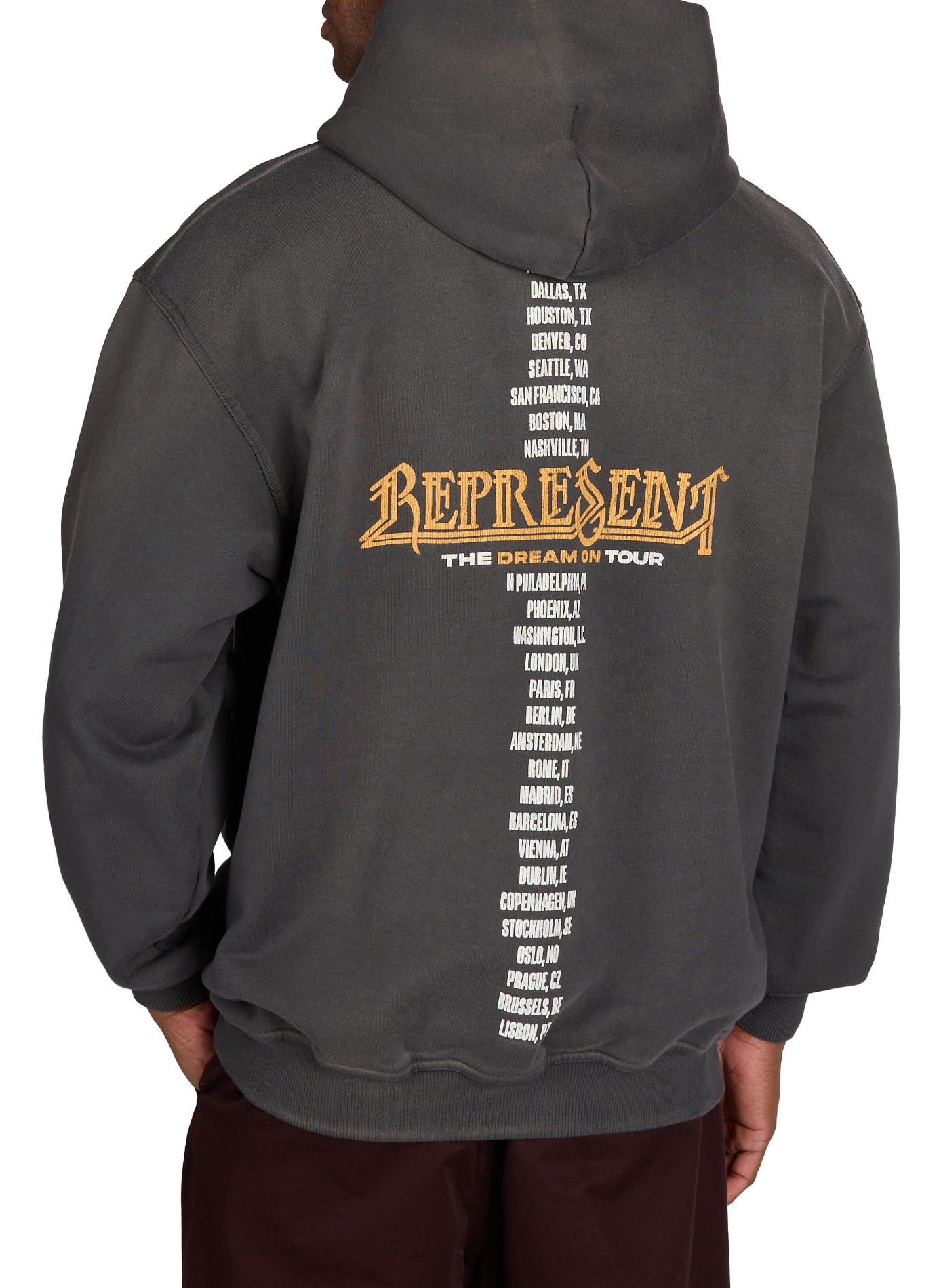 Printed cotton hoodie sweatshirt REPRESENT Grey