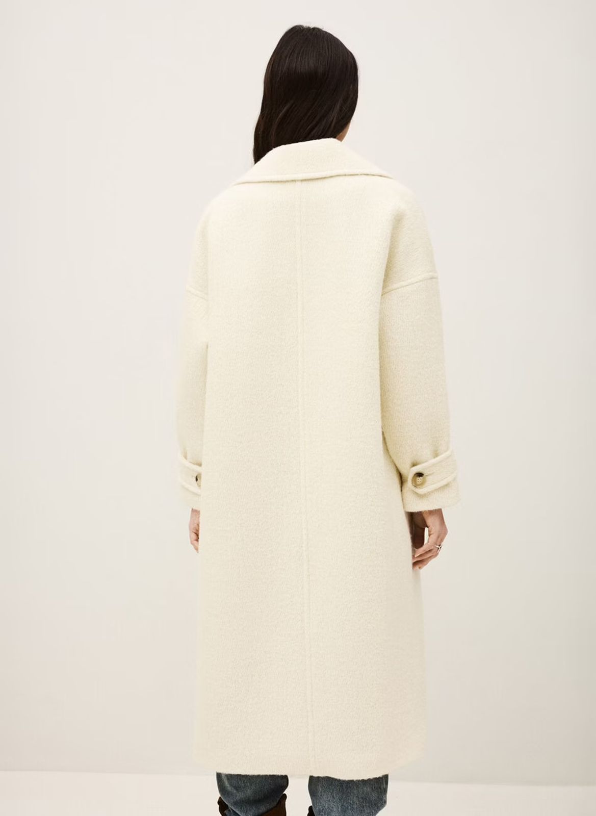 Manteau long oversize en laine mélangée wayla BA&SH Beige