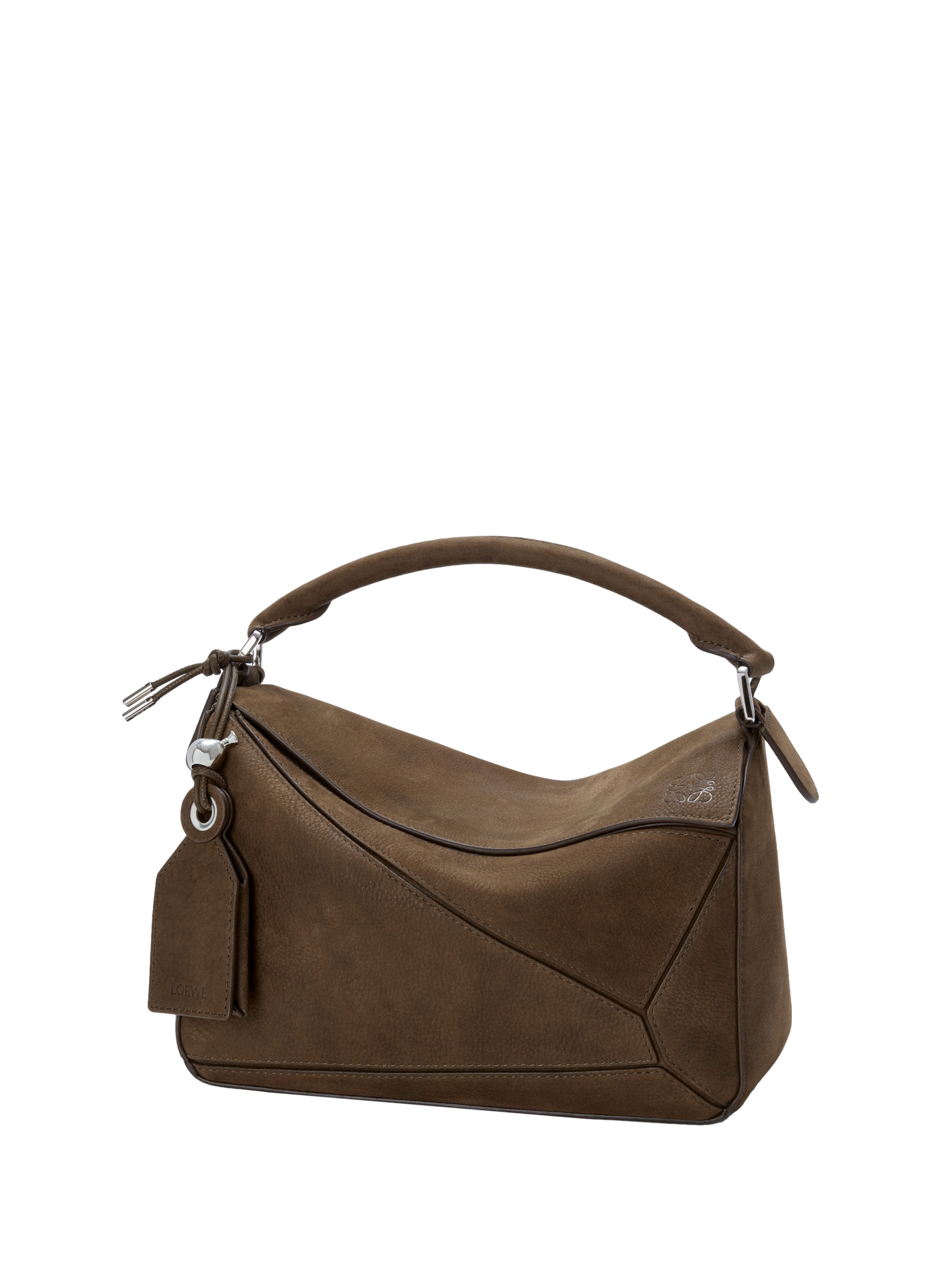 Petit sac Featherlight Puzzle en nubuck grainé LOEWE Marron