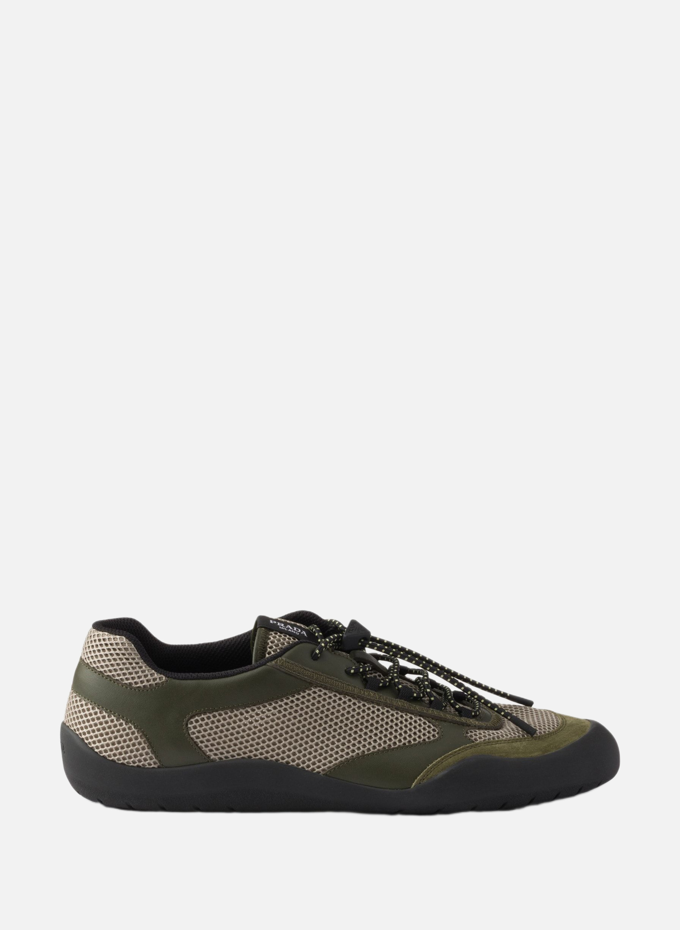 Baskets speedrock en cuir et mesh PRADA Vert