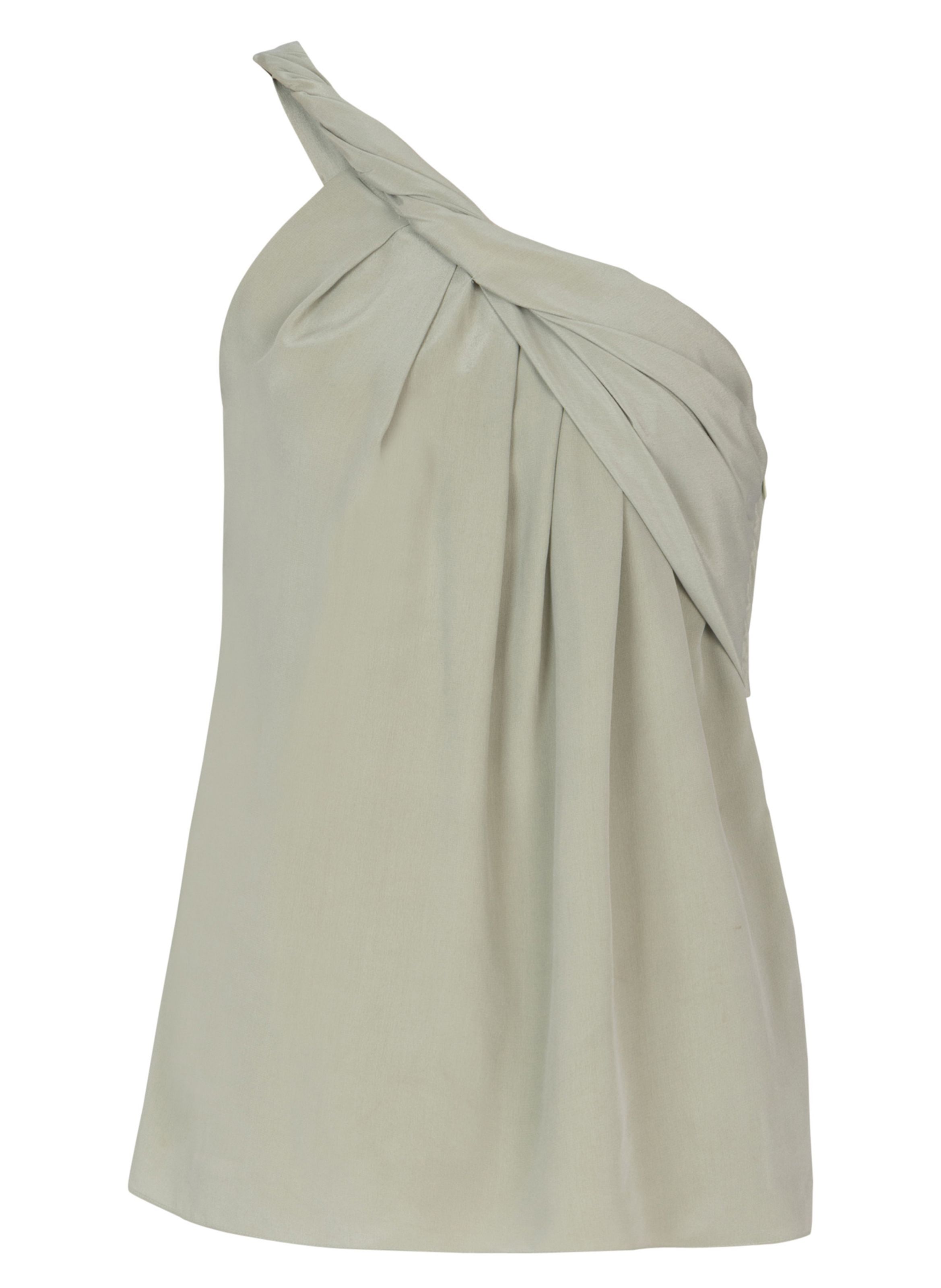 Débardeur asymétrique drapé en crêpe de soie BALMAIN Vert