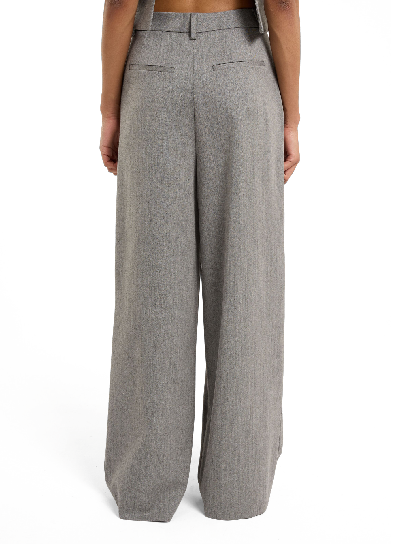 Pantalon large Acros taille haute en laine mélangée SAISON 1865 Gris