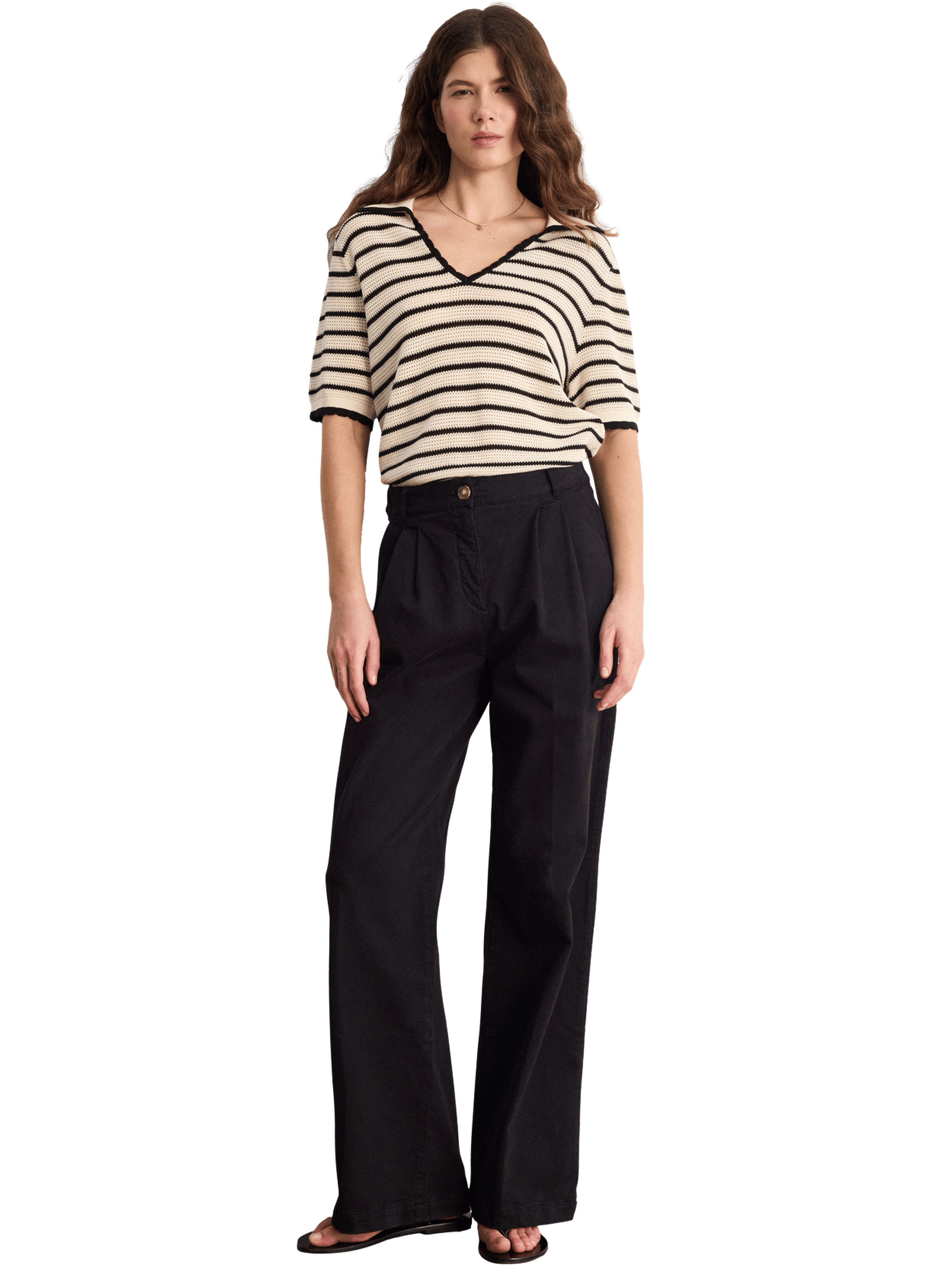 Jean droit et large à pinces - bishra PABLO Noir