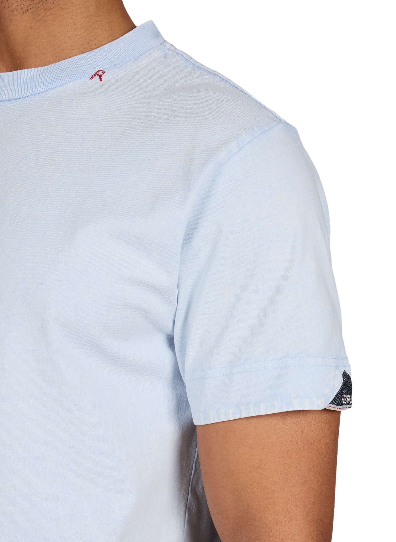 Straight round neck cotton t-shirt REPLAY Blue