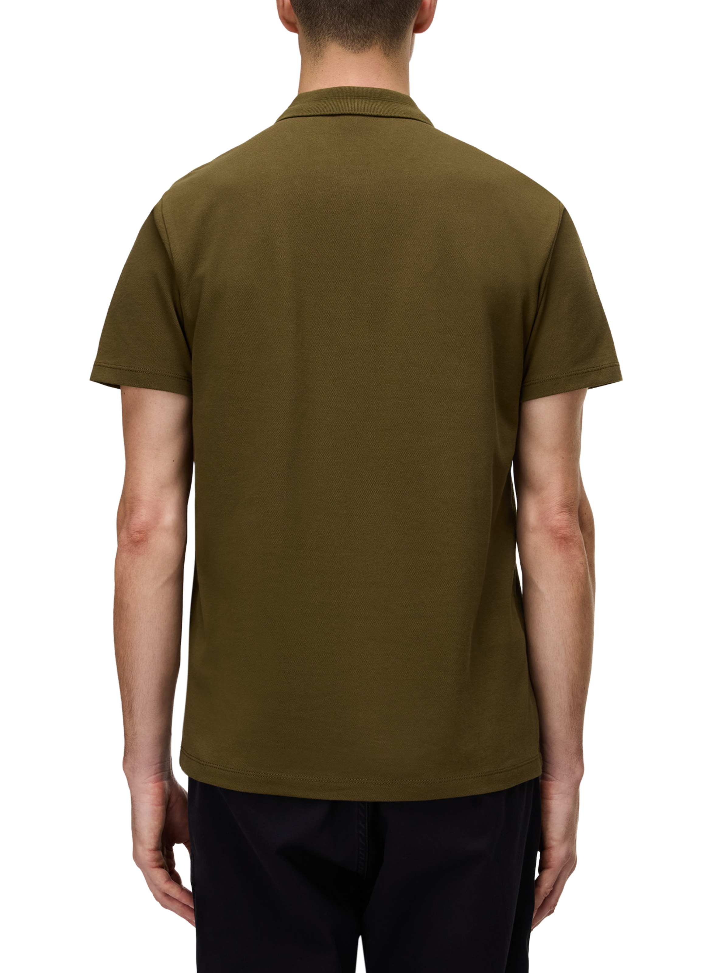 Polo droit en coton Kaki