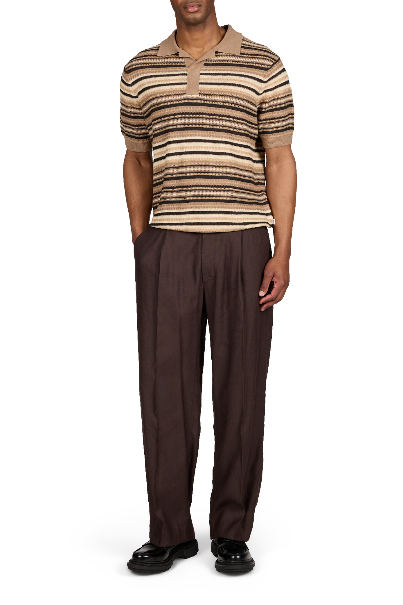 Linen-blend trousers NN.07 Brown