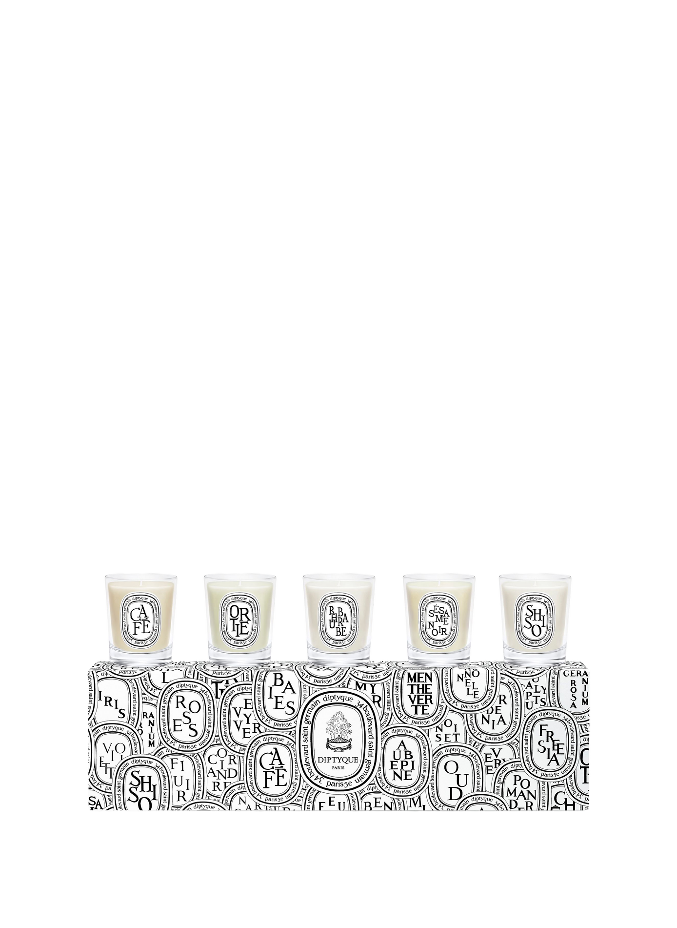 Coffret de 5 bougies miniatures 35gr (Ortie, Café, Sésame Noir, Shiso, Rhubarbe) DIPTYQUE No color