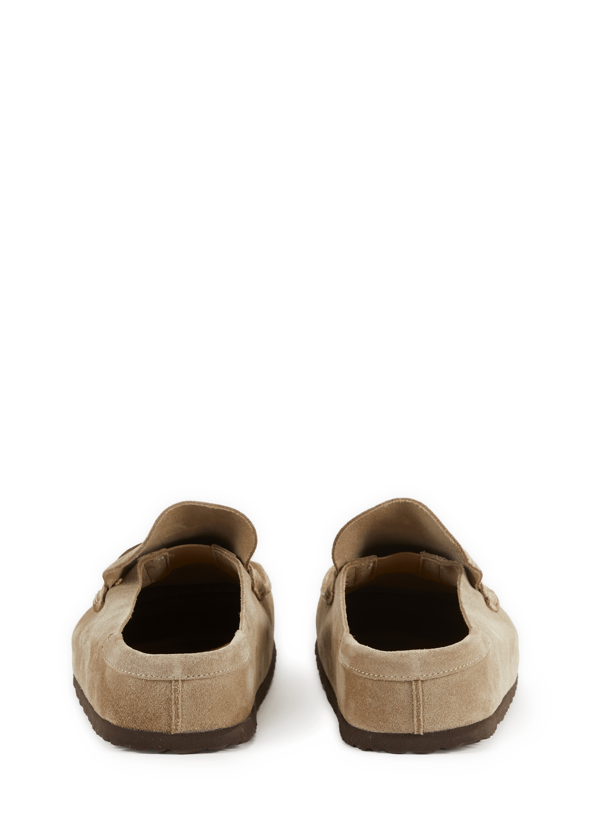 Mules Naples en cuir suédé Beige