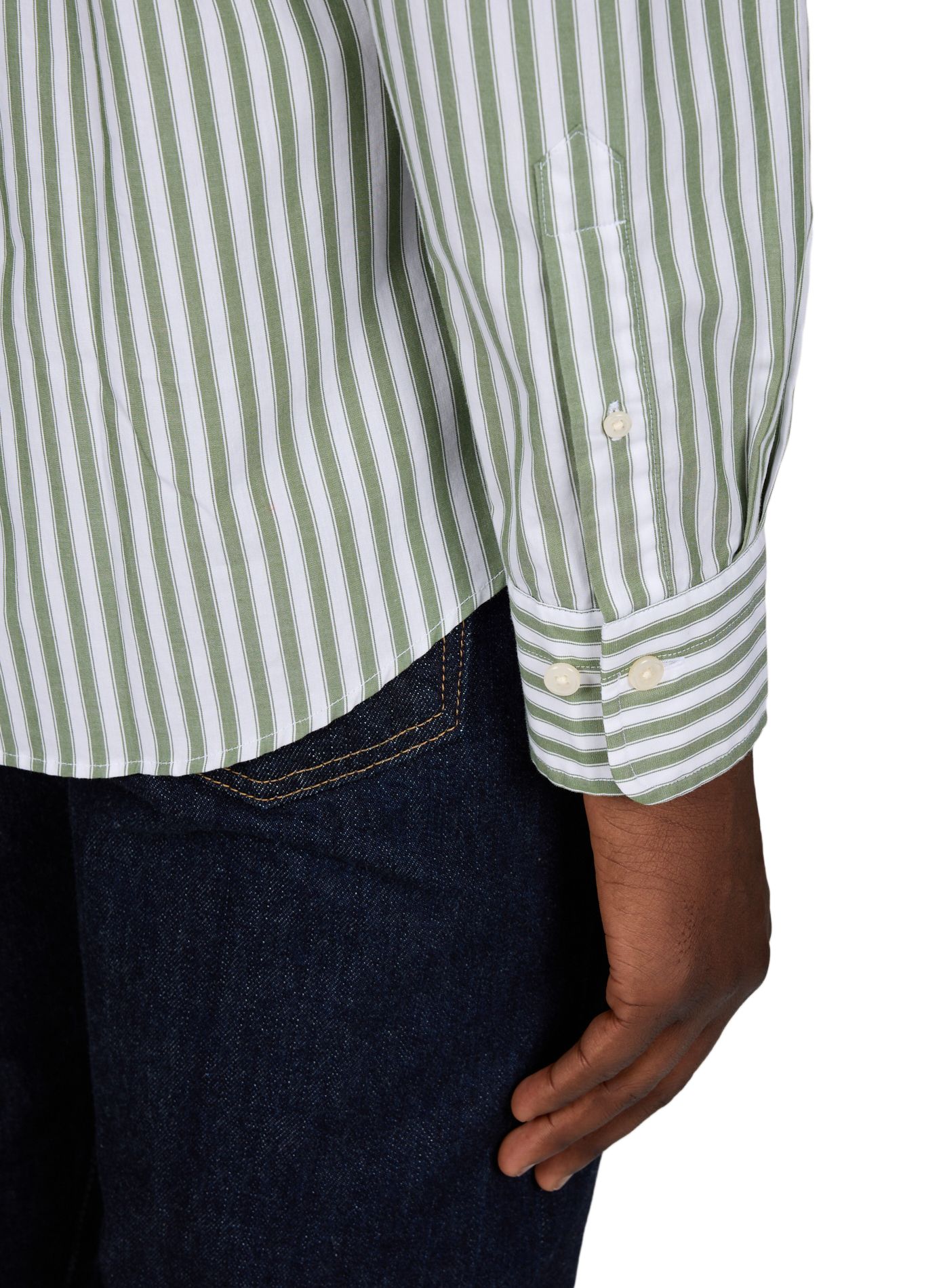 Chemise droite à rayures en coton  GANT Vert
