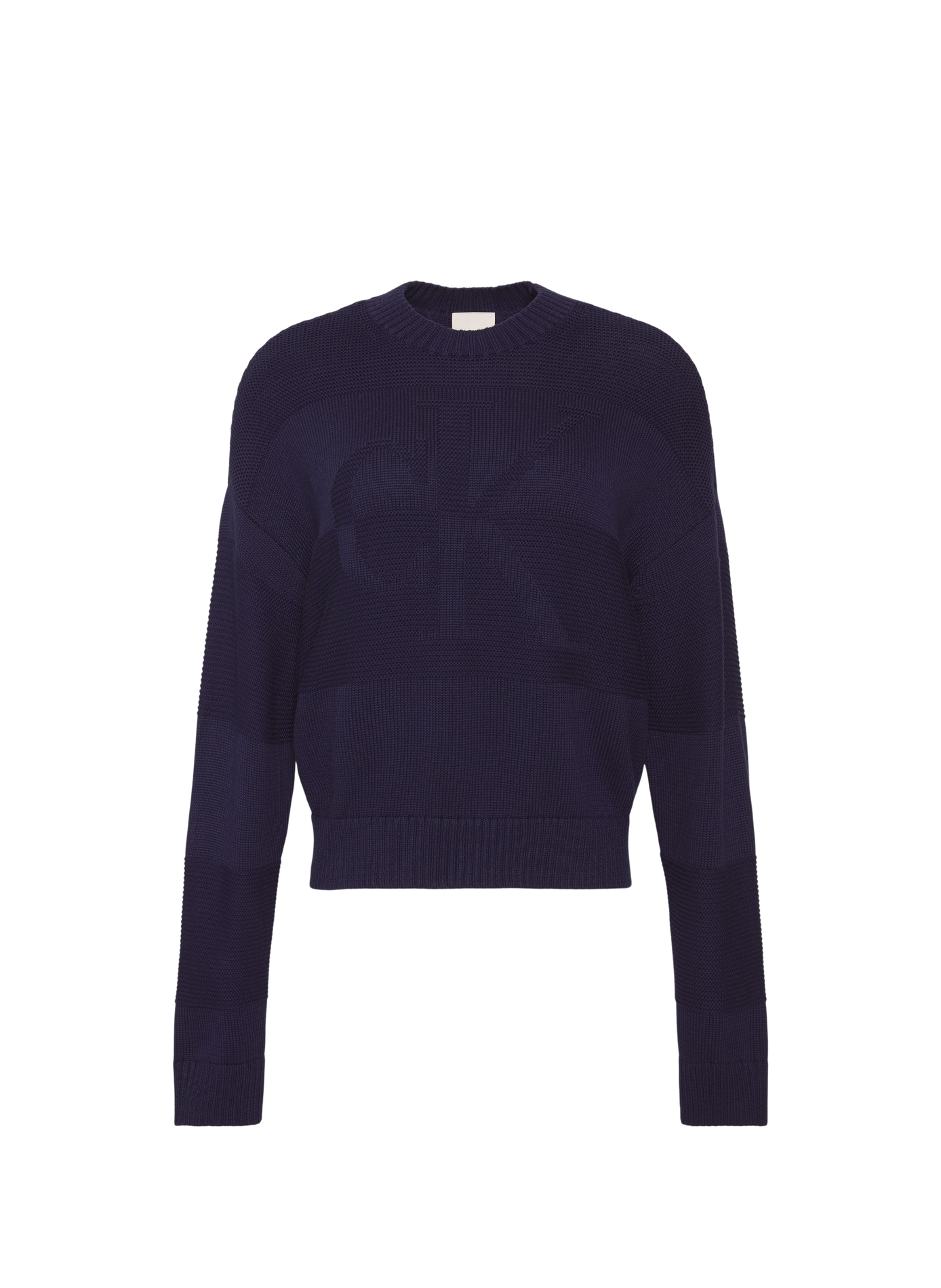 Pull côtelé à logo en coton CALVIN KLEIN Bleu