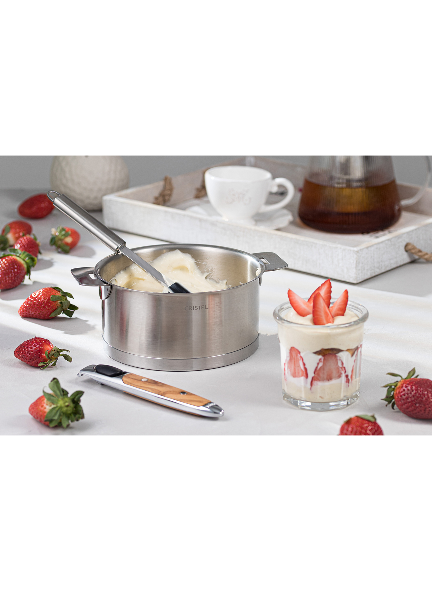 Casserole à poignée amovible en inox Strate CRISTEL Gris
