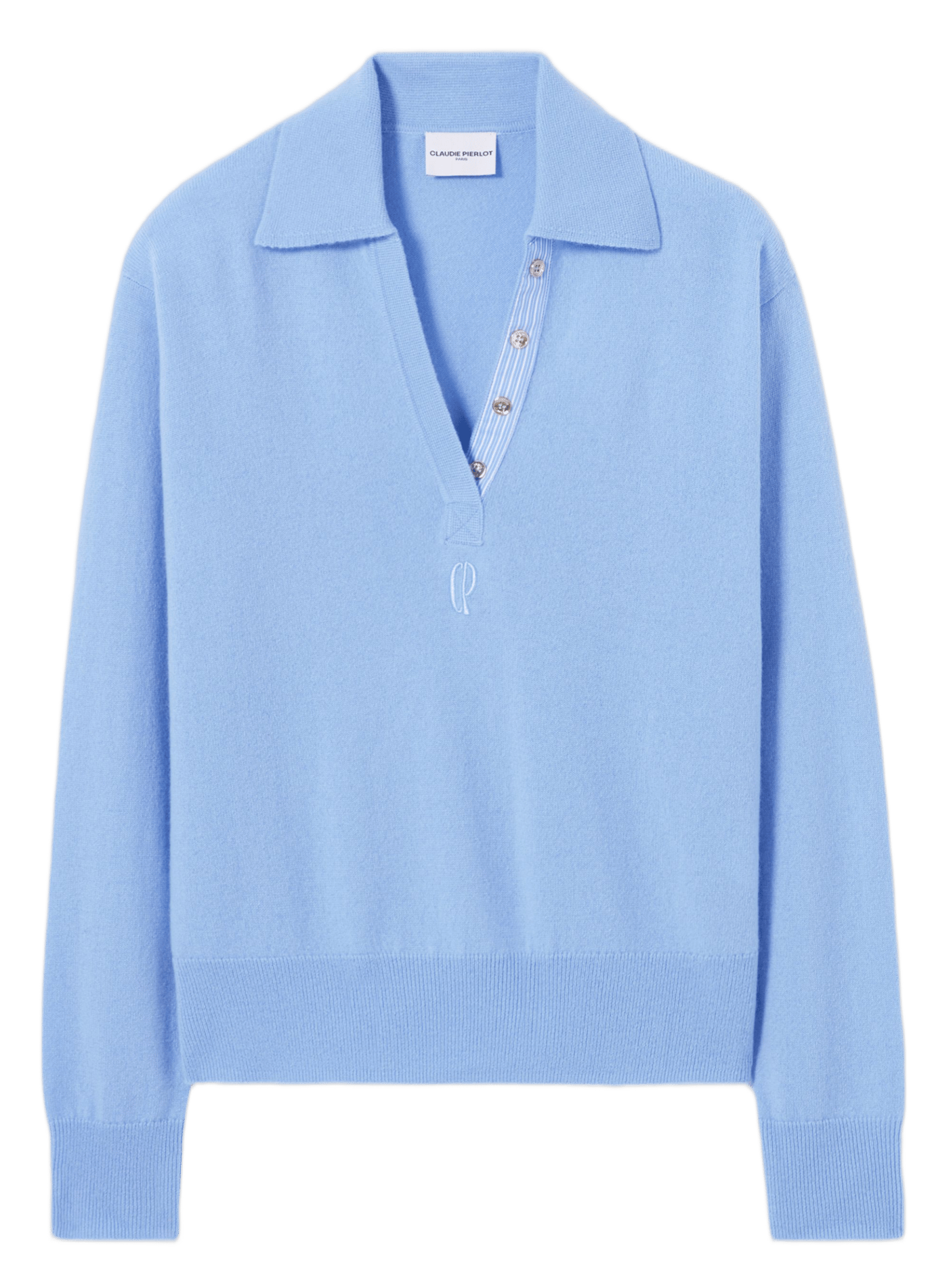 Pull droit en laine et cachemire CLAUDIE PIERLOT Bleu